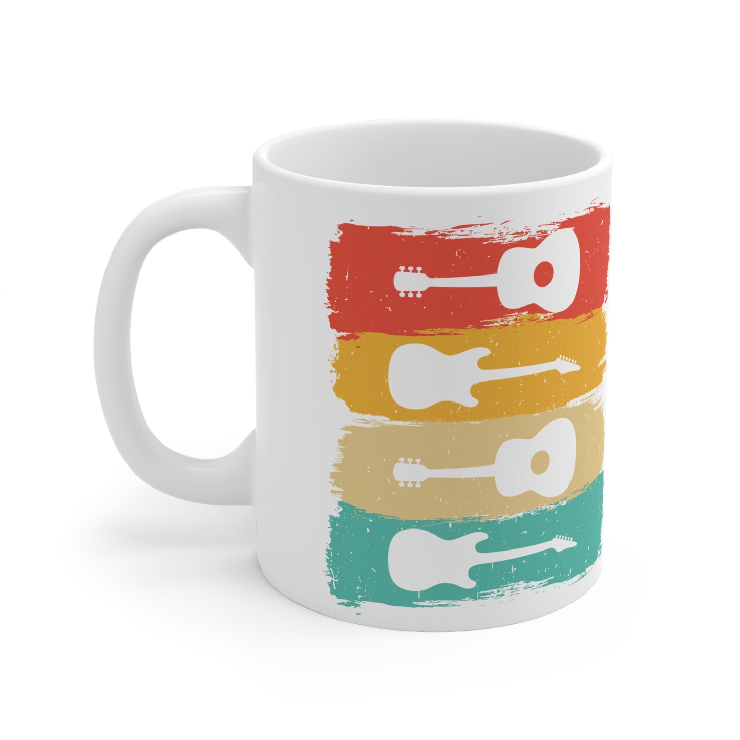 4 Guitars Ceramic Coffee Cups, 11oz