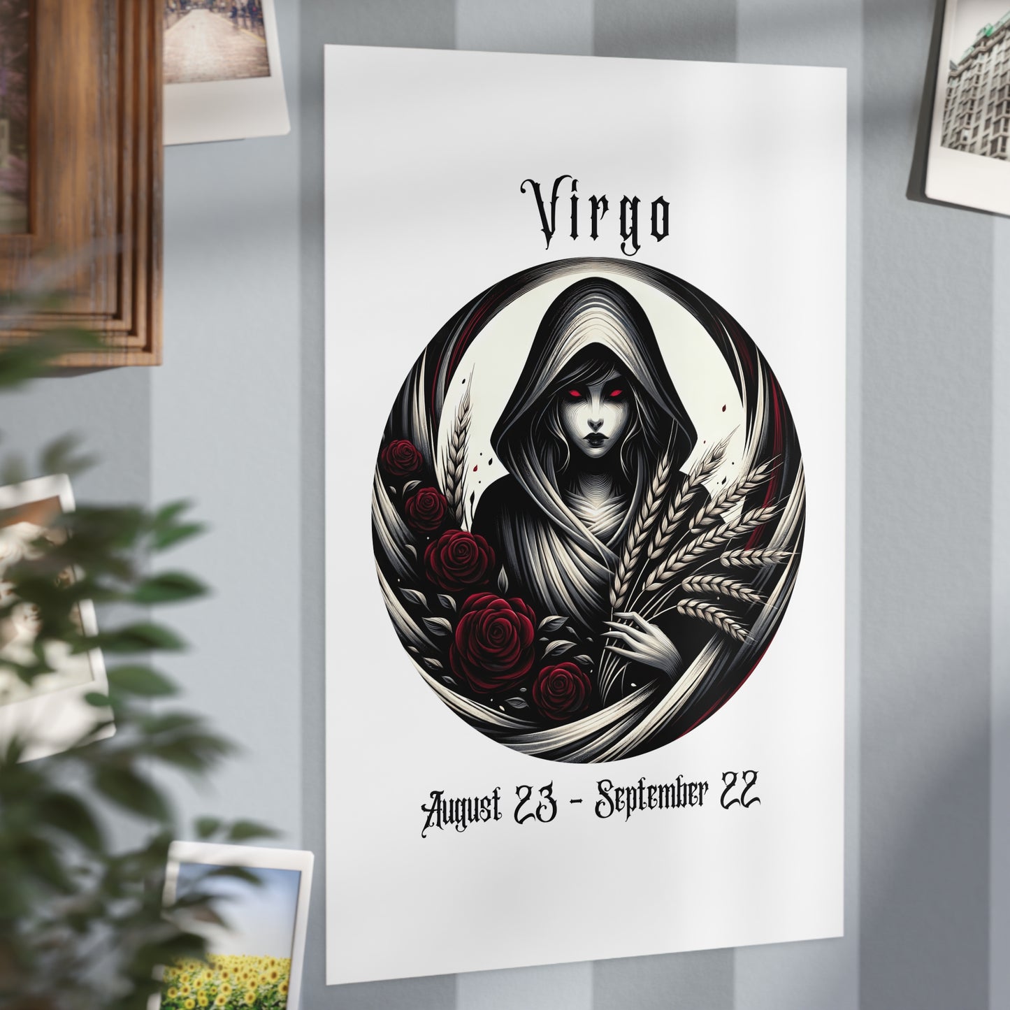Gothic Virgo Unframed Prints - white