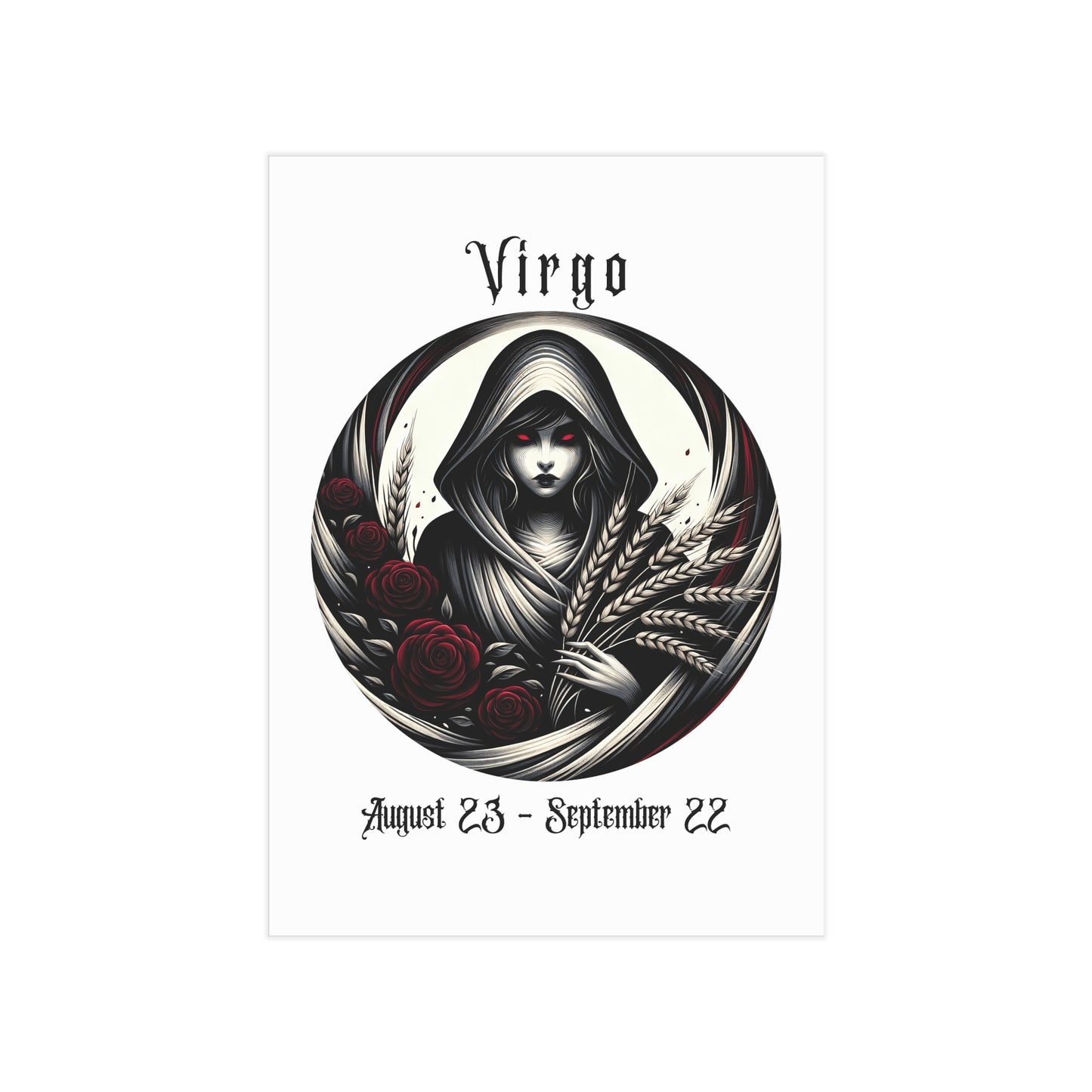 Gothic Virgo Unframed Prints - white