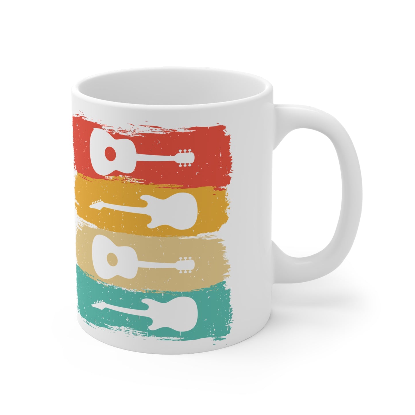4 Guitars Ceramic Coffee Cups, 11oz