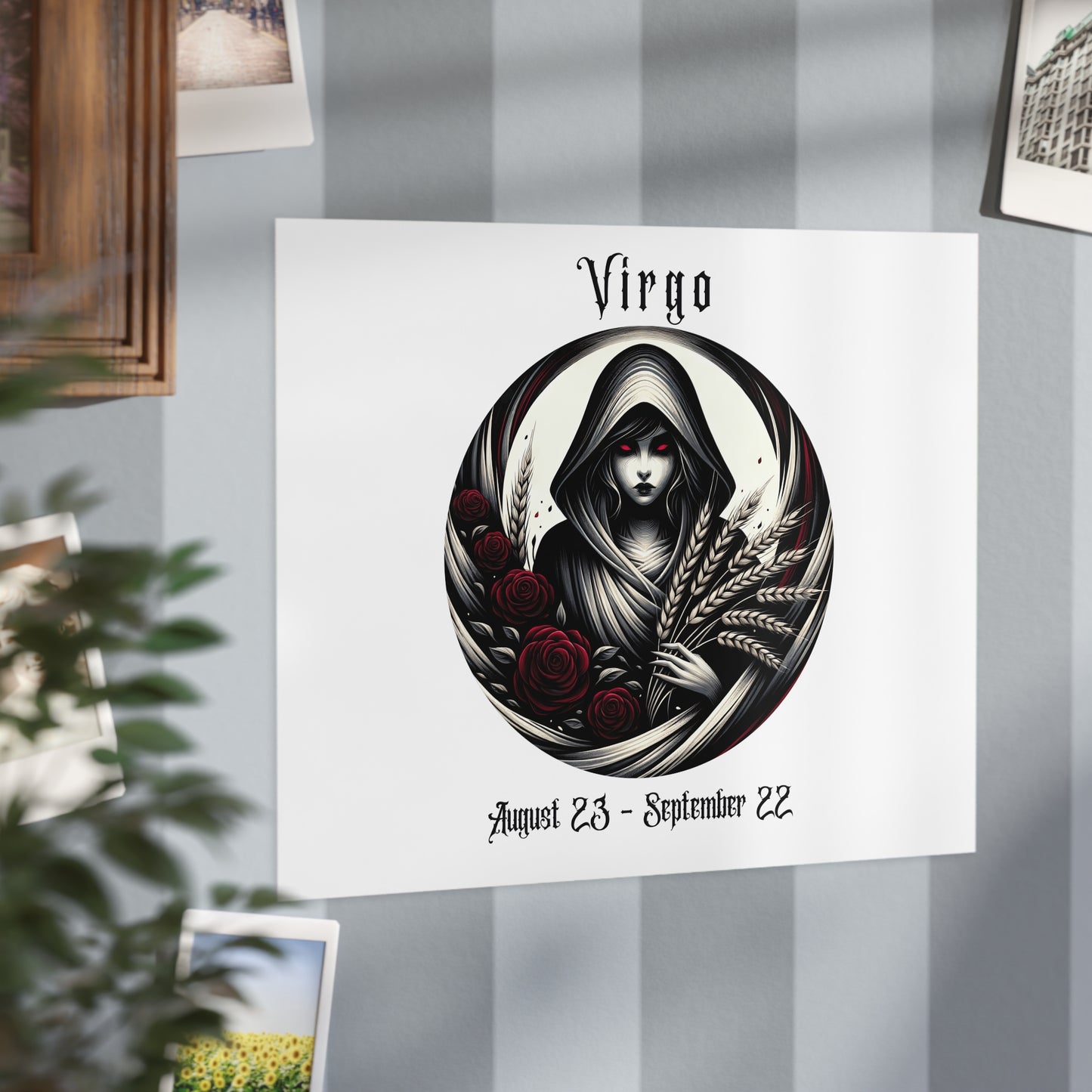 Gothic Virgo Unframed Prints - white