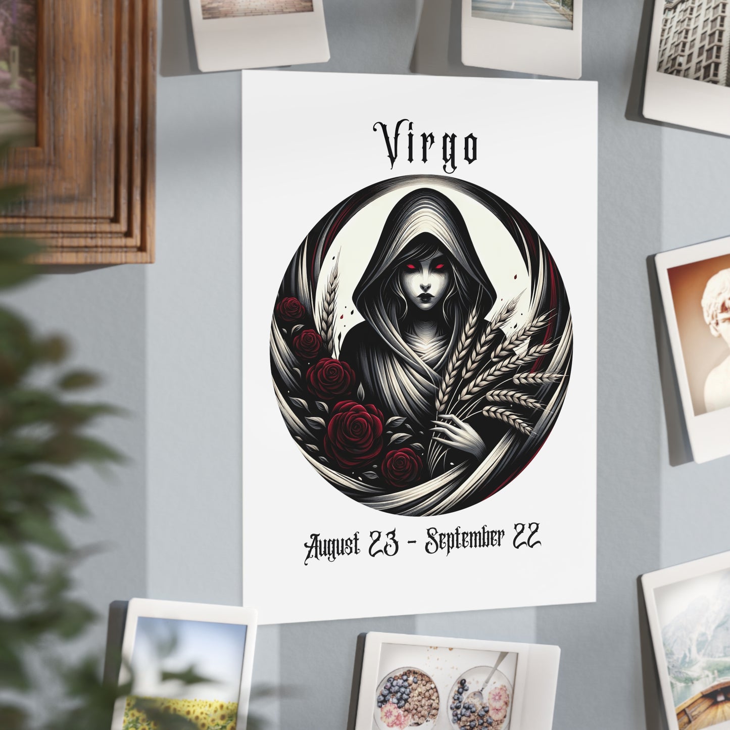 Gothic Virgo Unframed Prints - white
