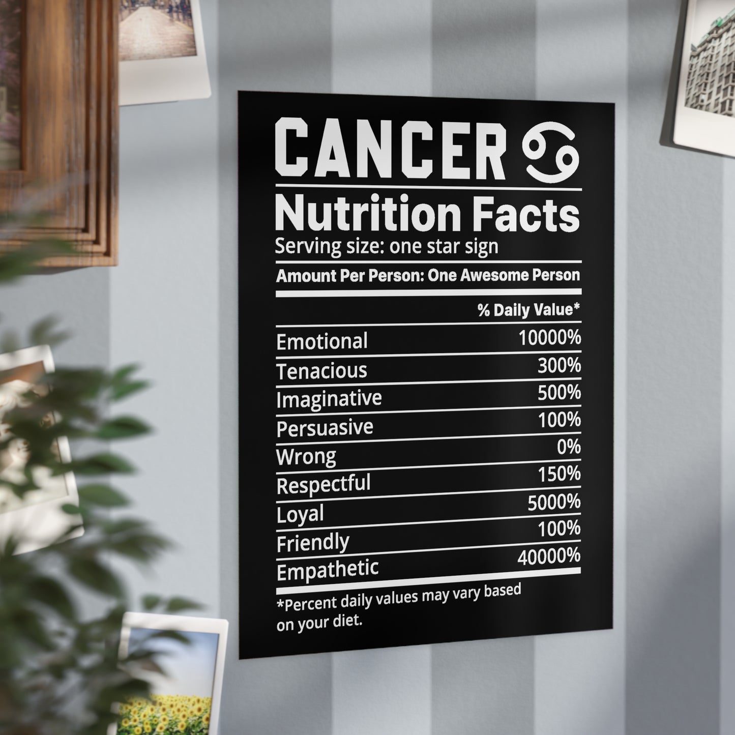 Cancer Nutrition Unframed Prints - black