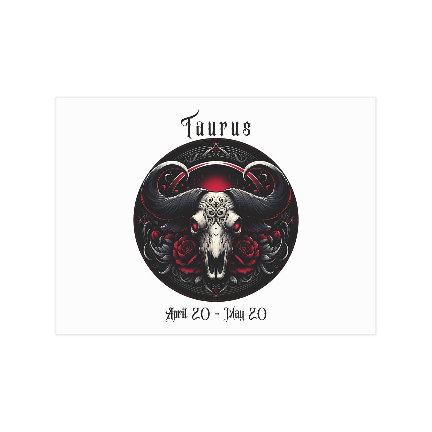 Gothic Taurus Unframed Prints - white