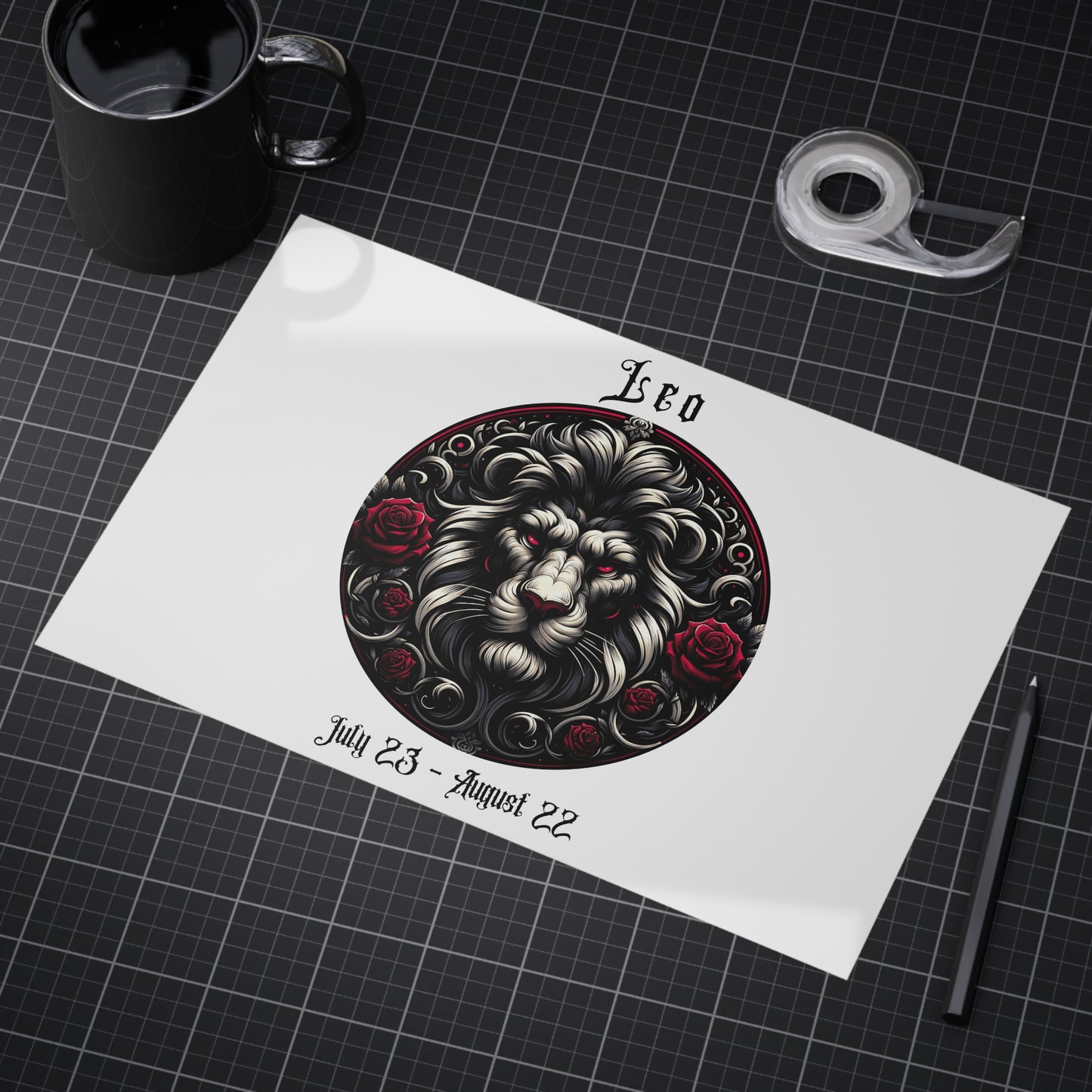 Gothic Leo Unframed Prints - white