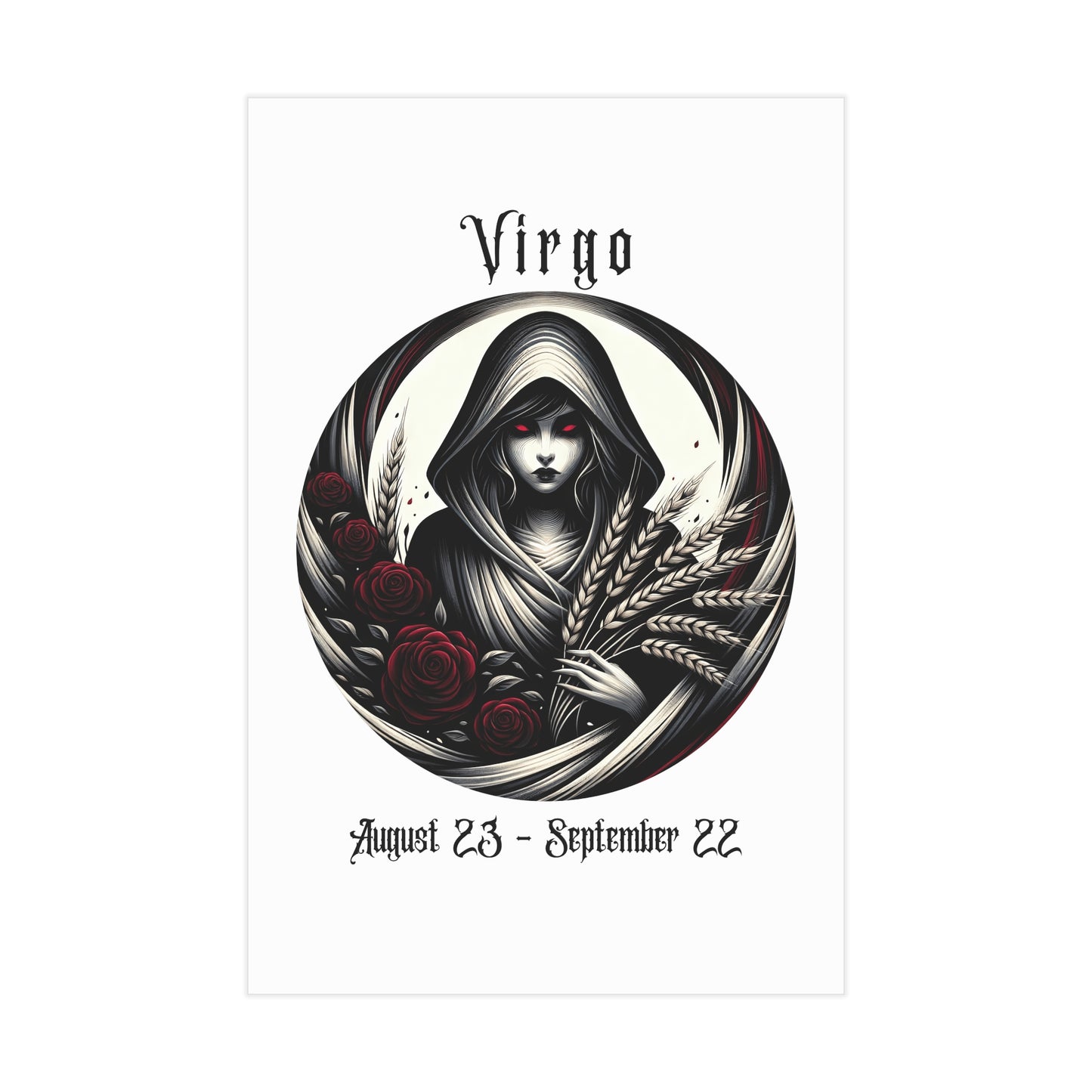 Gothic Virgo Unframed Prints - white