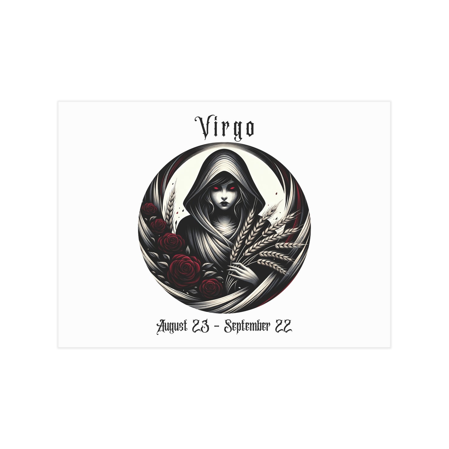 Gothic Virgo Unframed Prints - white