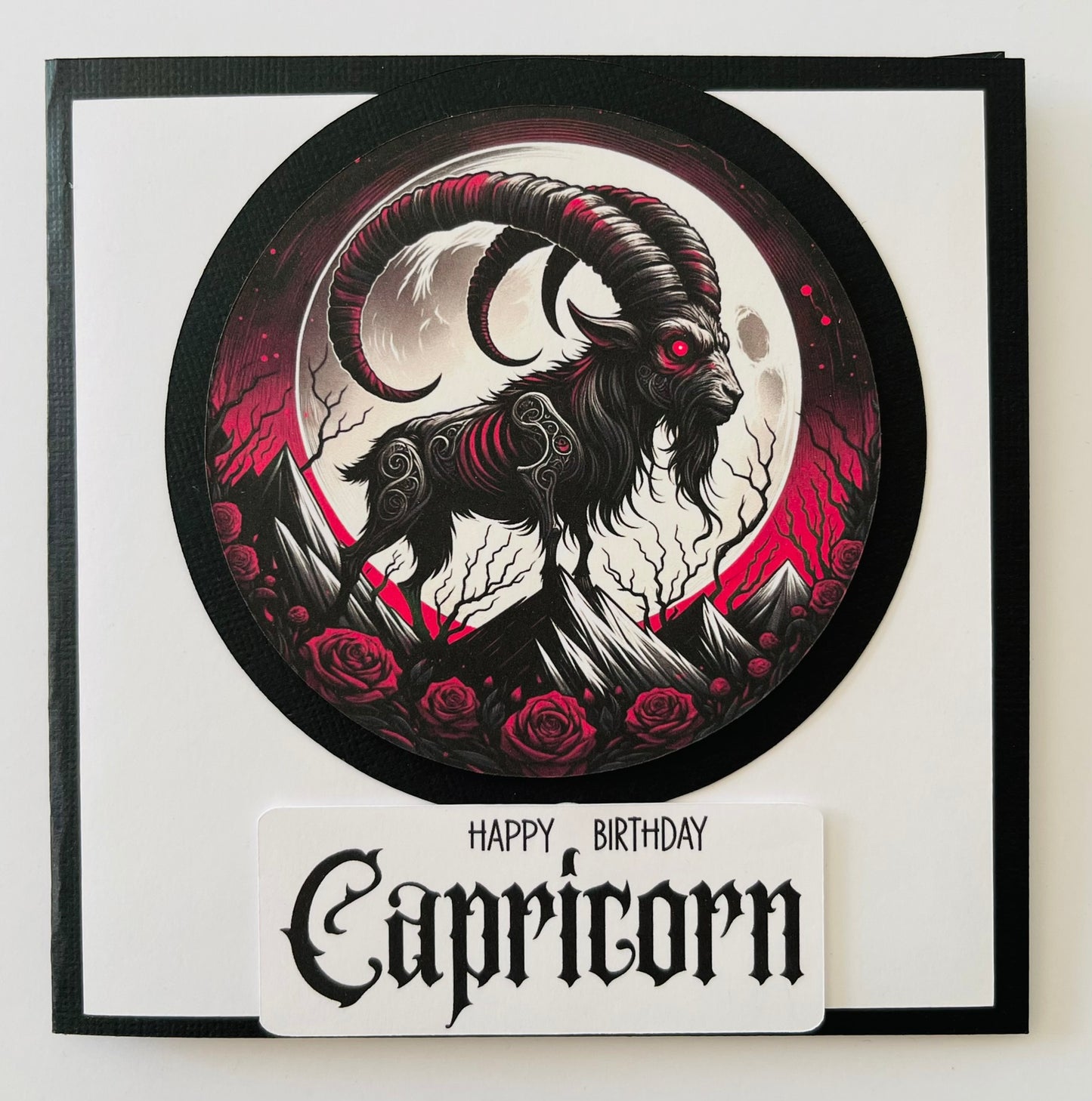 Handmade Gothic Zodiac Birthday Card with envelope