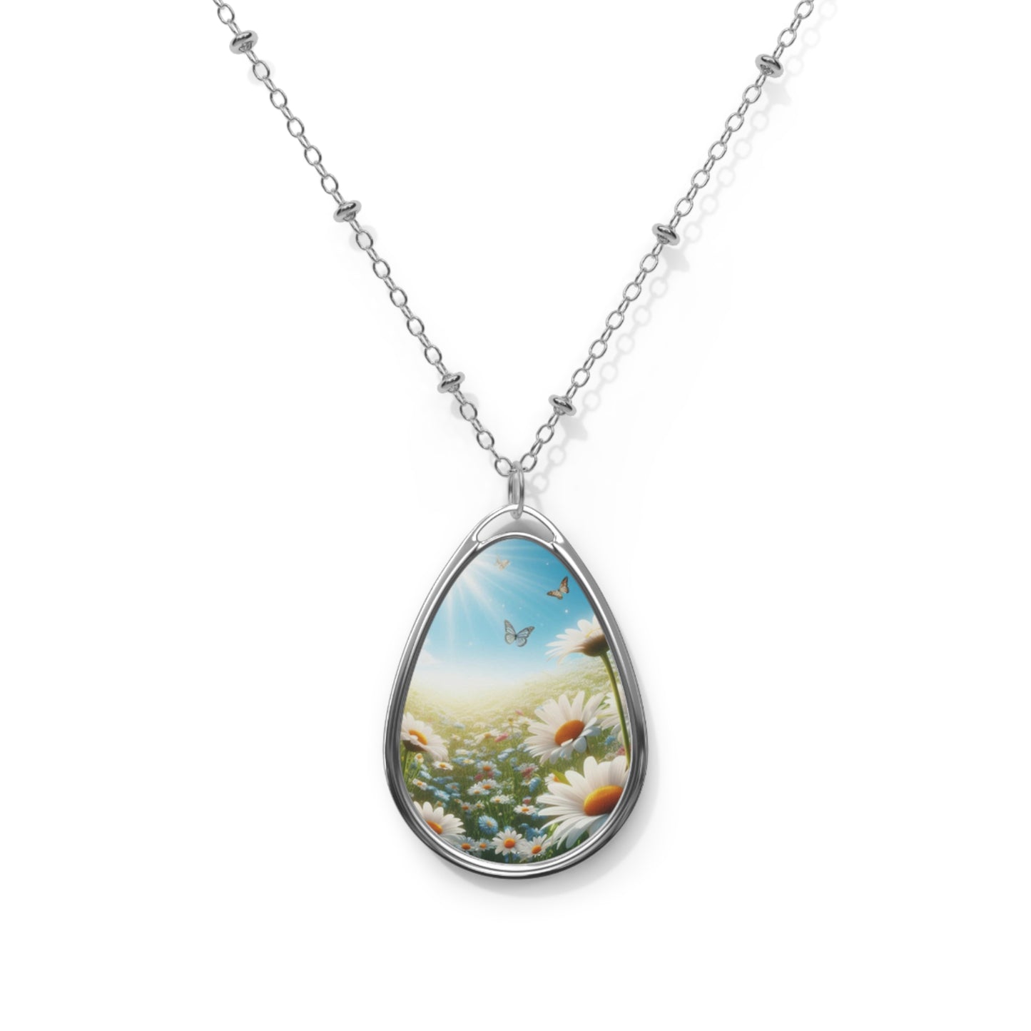 Daisies Oval Necklace