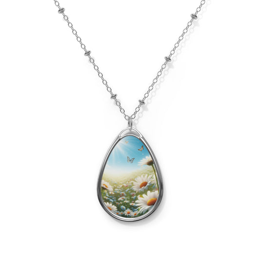 Daisies Oval Necklace