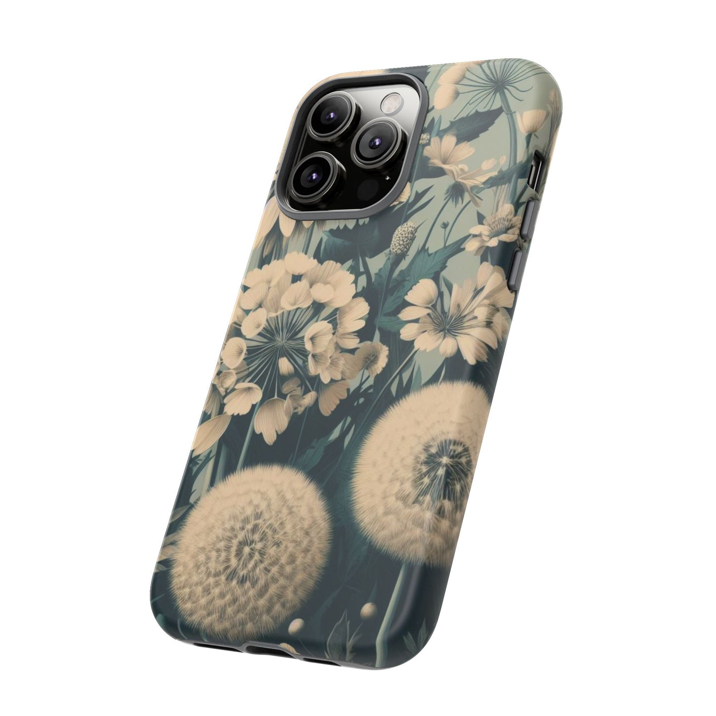 Blue & Cream Flowers Tough Cases iPhone/Google/Samsung