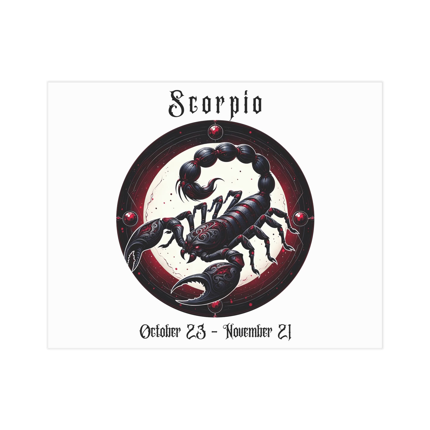 Gothic Scorpio Unframed Prints - white