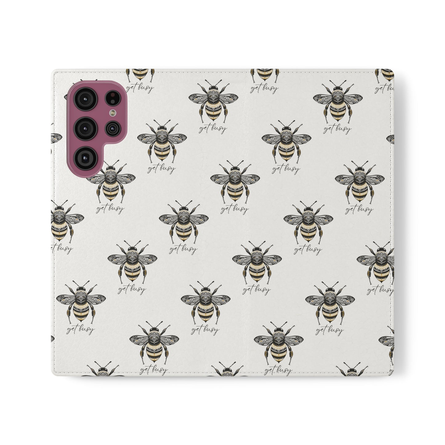 Get Busy Bee Flip Cases for iPhone/Samsung - white