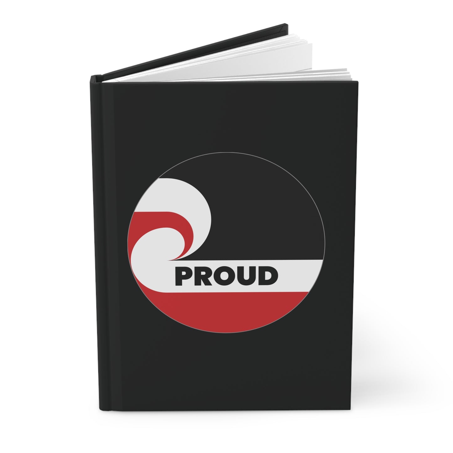 PROUD (circle) Hardcover Journal Matte - black