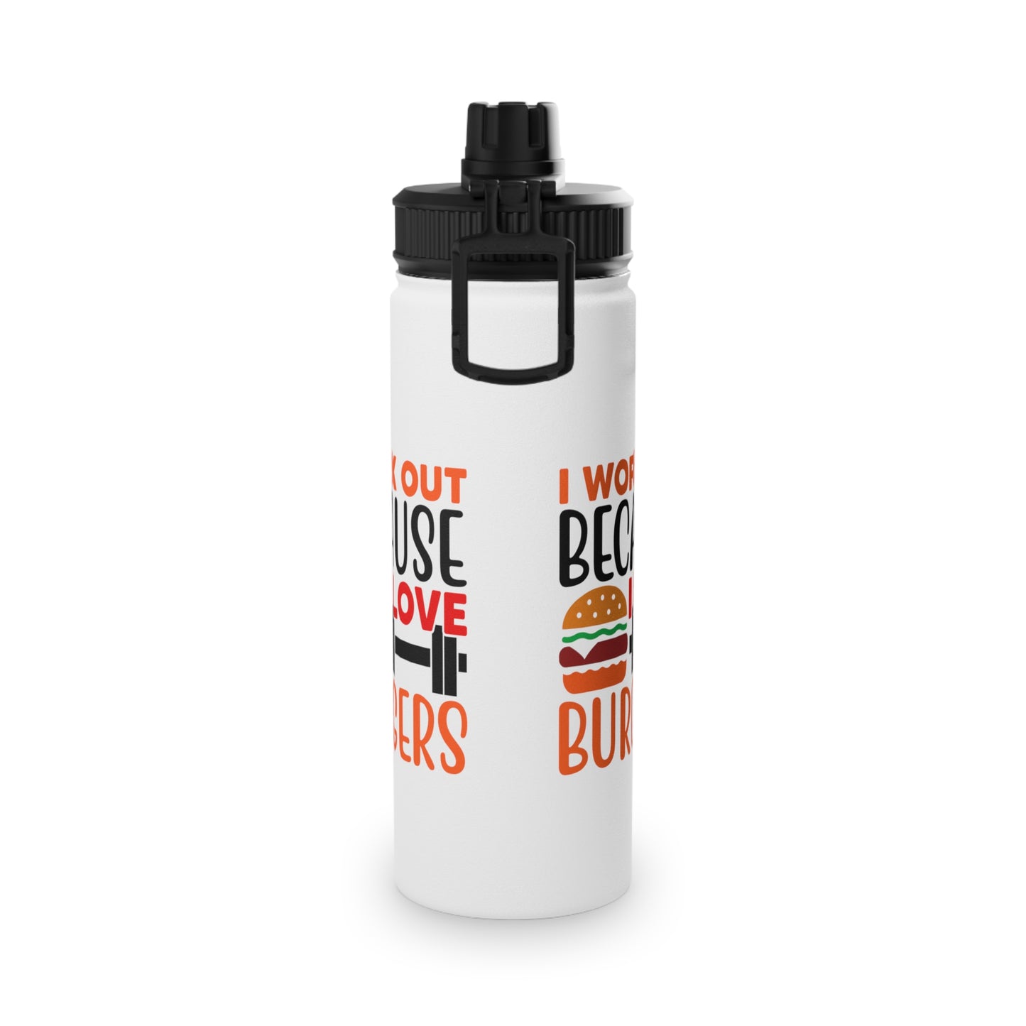 I Love Burgers Stainless Steel Sports Water Bottle - 3 sizes