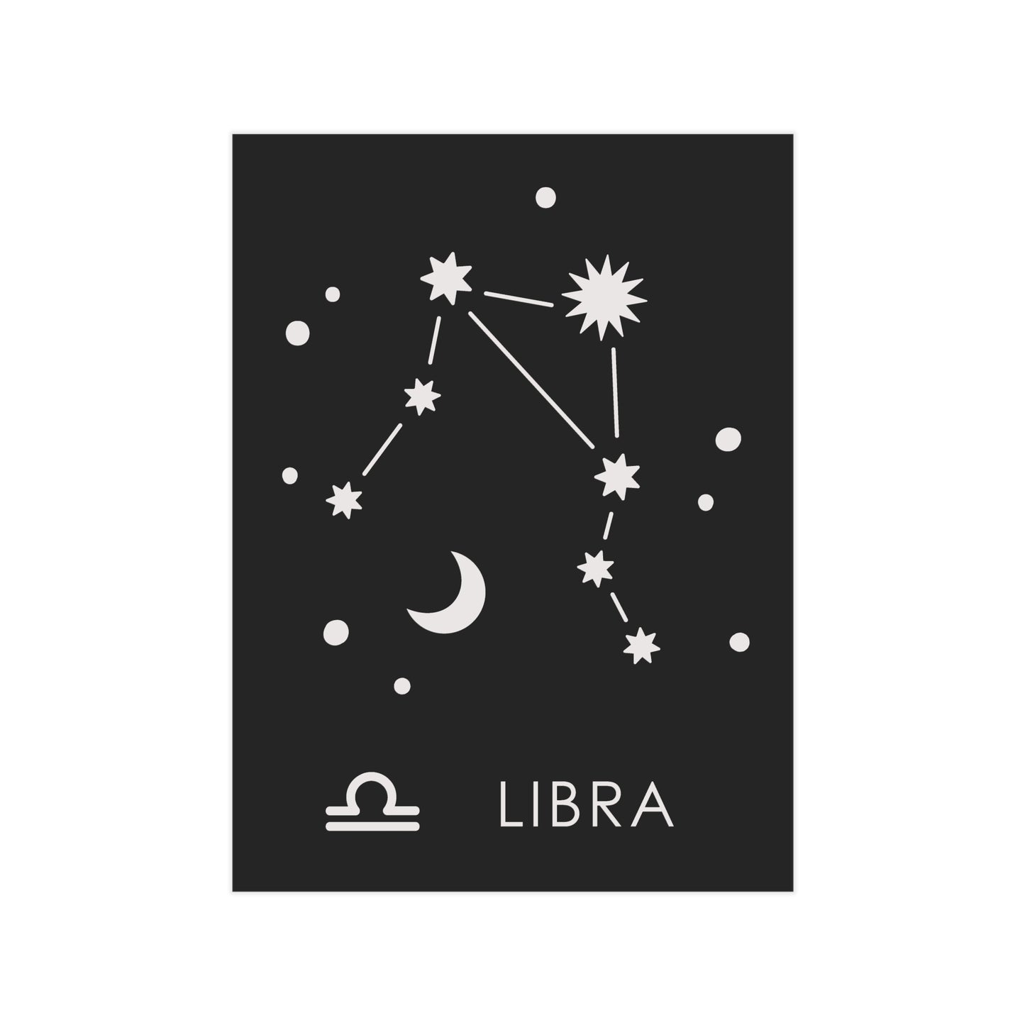 Libra Starmap Unframed Prints - black