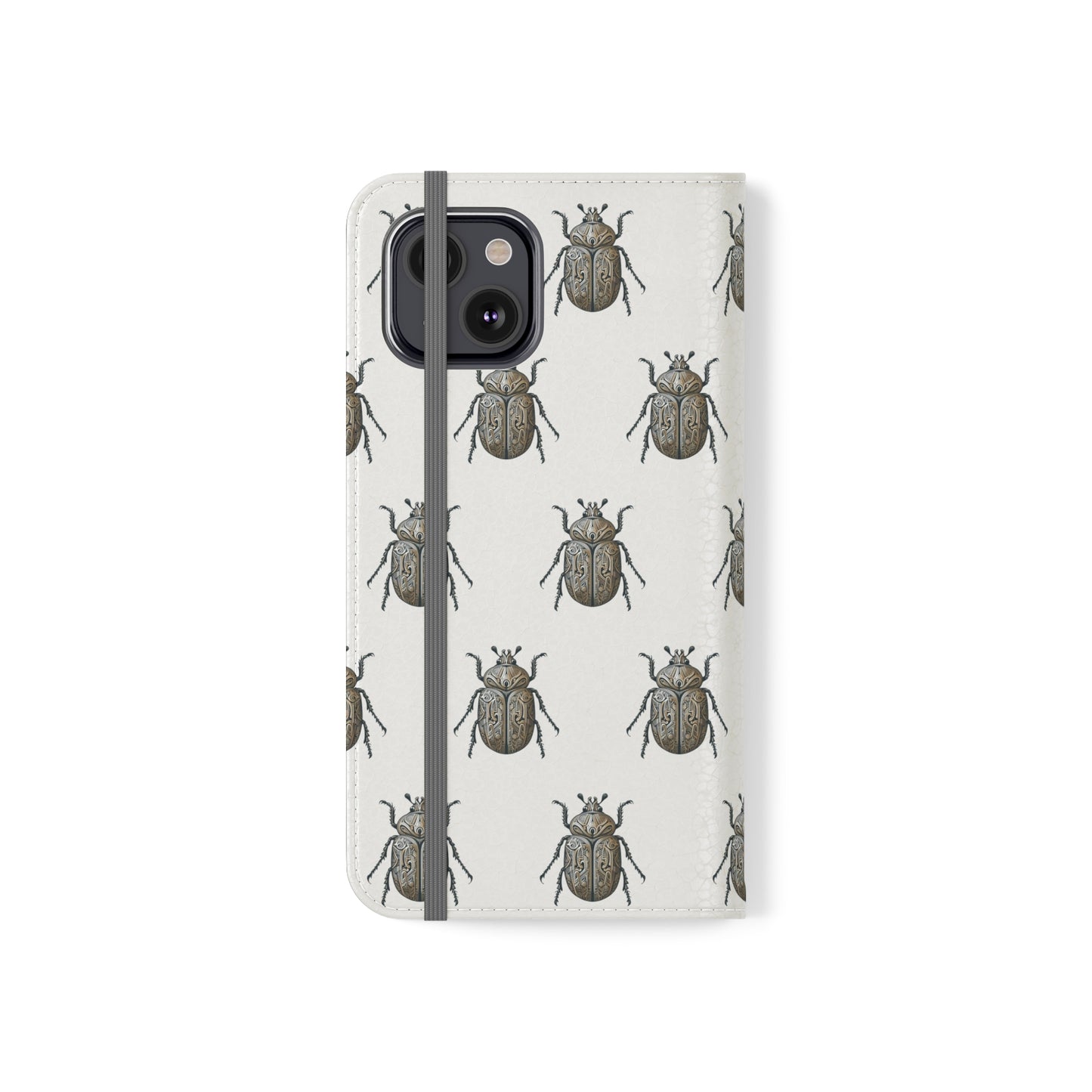 Carved Beetle Flip Cases for iPhone/Samsung - white