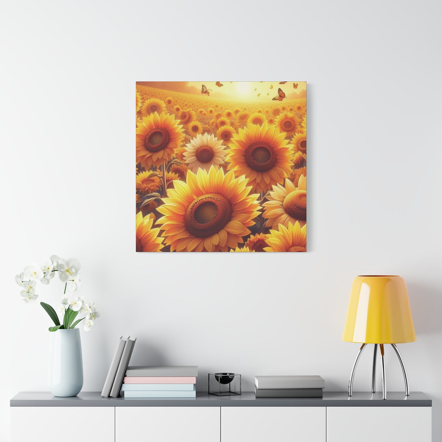 Sunflowers Classic Canvas - Black