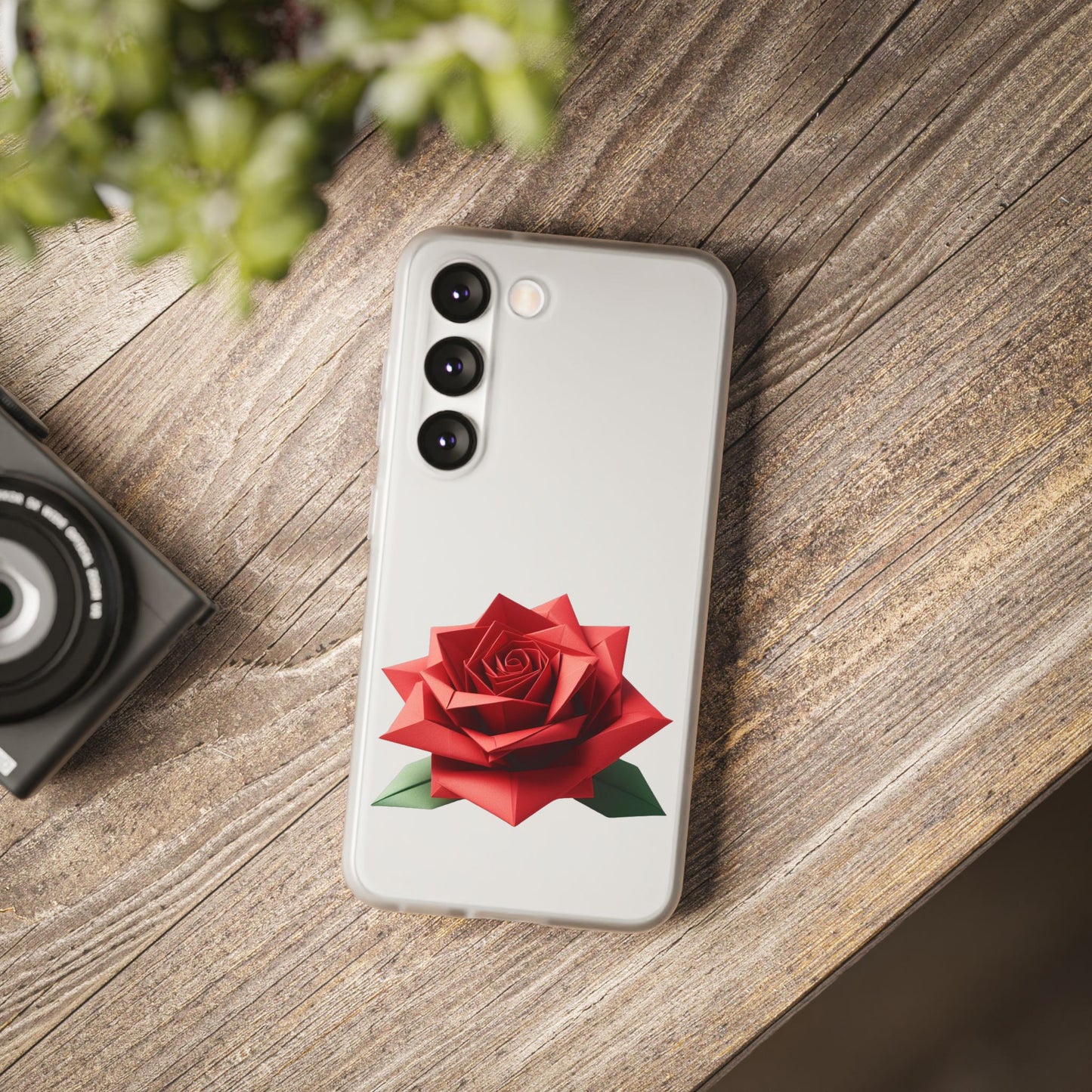 Origami Red Rose Flexi Cases