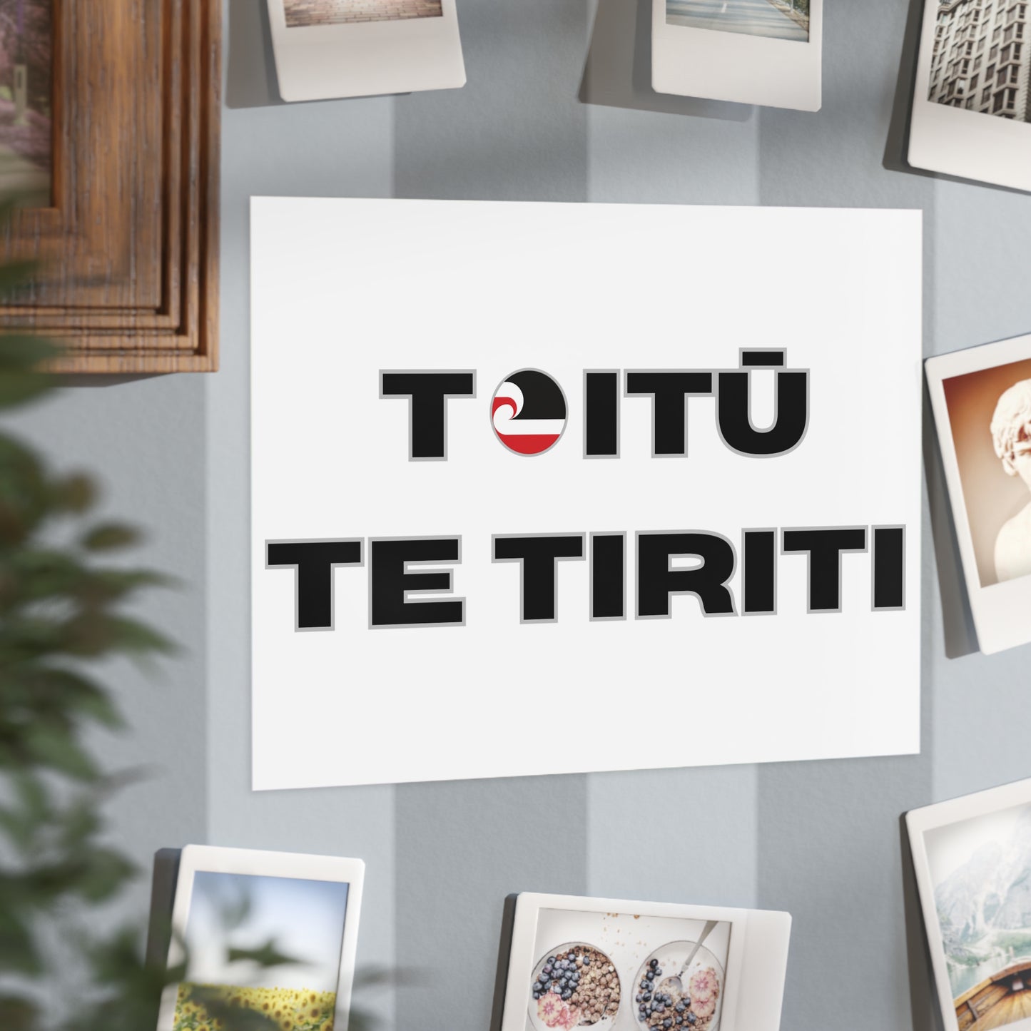 Toitū Te Tiriti Unframed Prints - white