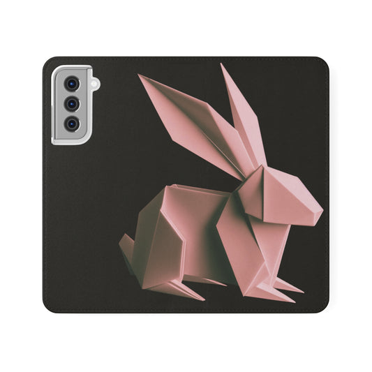 Origami Pink Rabbit Flip Cases iPhone/Samsung