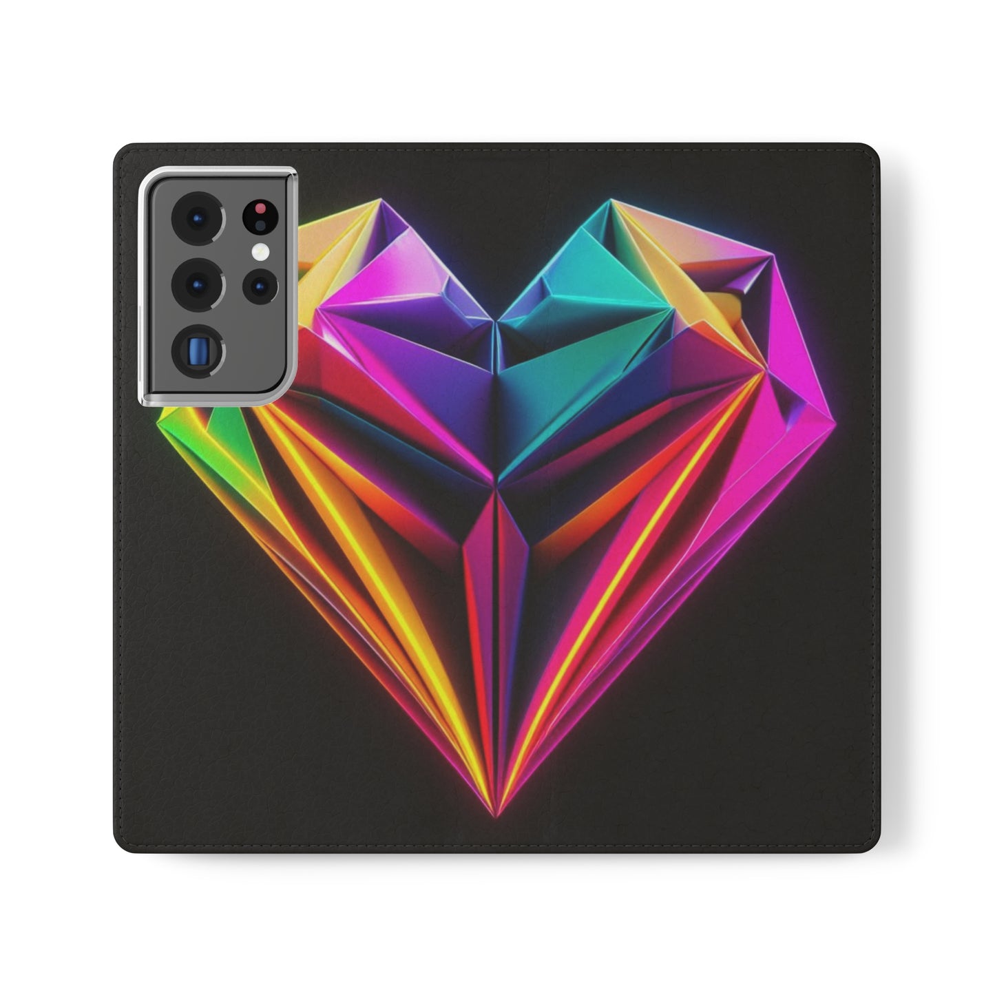 Origami Neon Heart Flip Cases - iPhone/Samsung