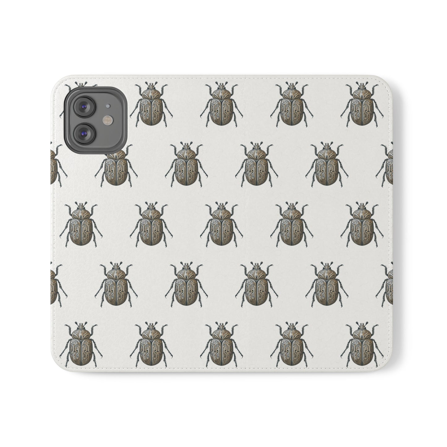 Carved Beetle Flip Cases for iPhone/Samsung - white