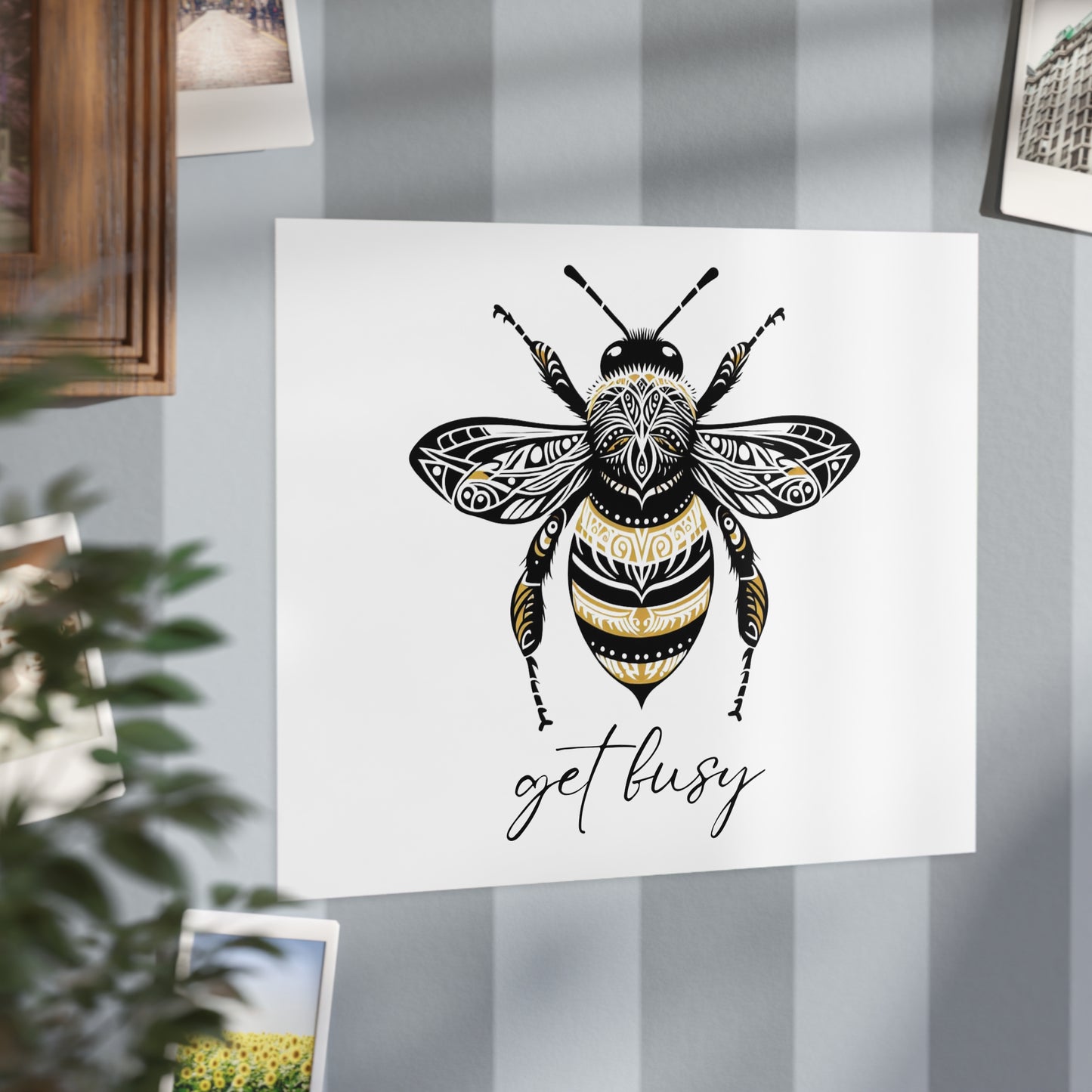 Get Busy Bee Unframed Prints - white