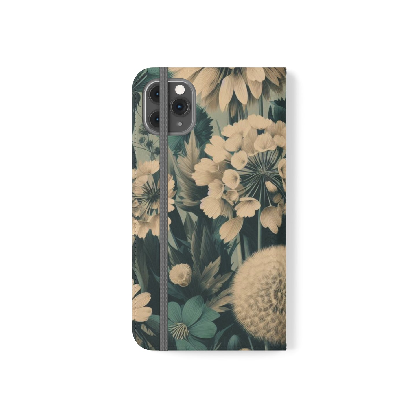 Blue & Cream Flowers Flip Cases iPhone/Samsung