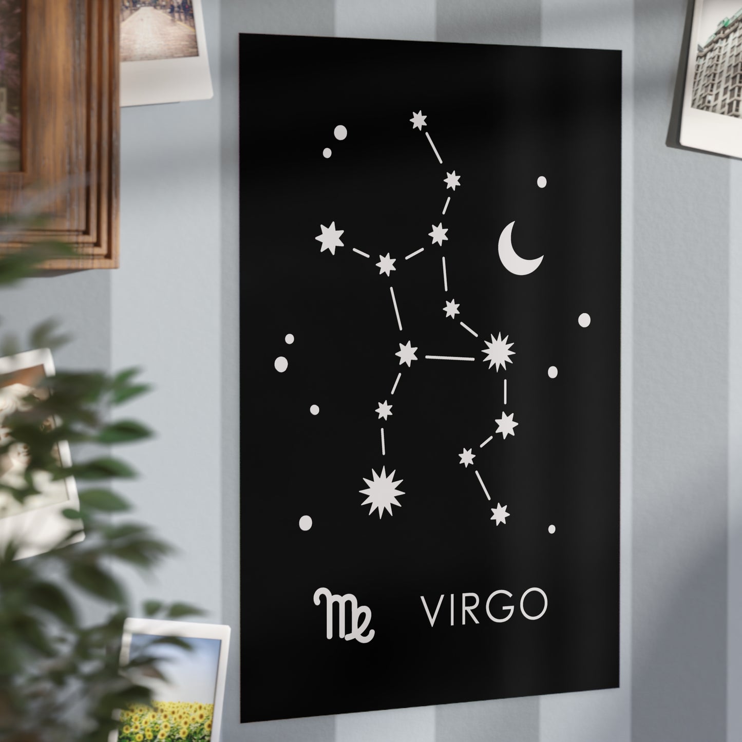 Virgo Starmap Unframed Prints - black