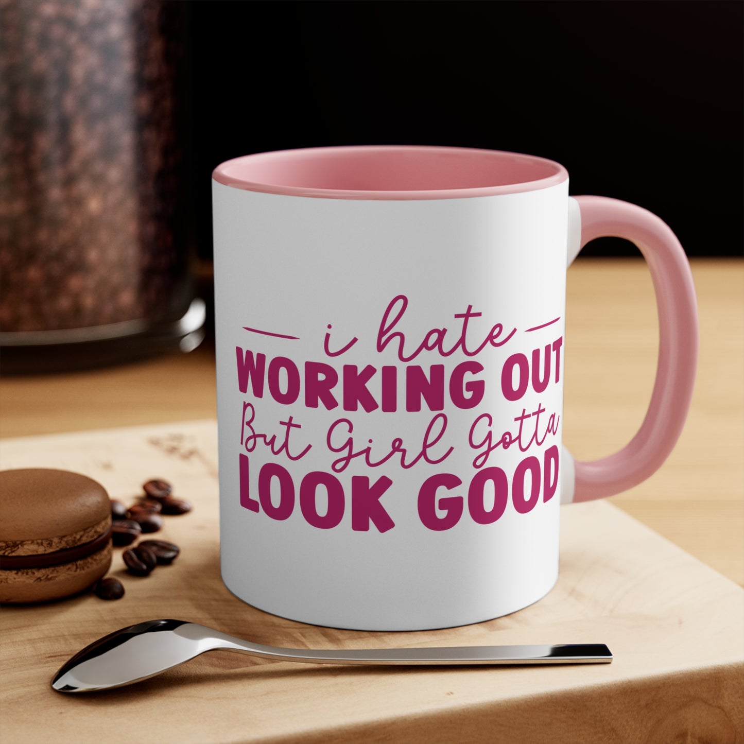 I Hate Working Out... Workout Colorful Accent Mug 11oz - For Gym Fitness Enthusiasts