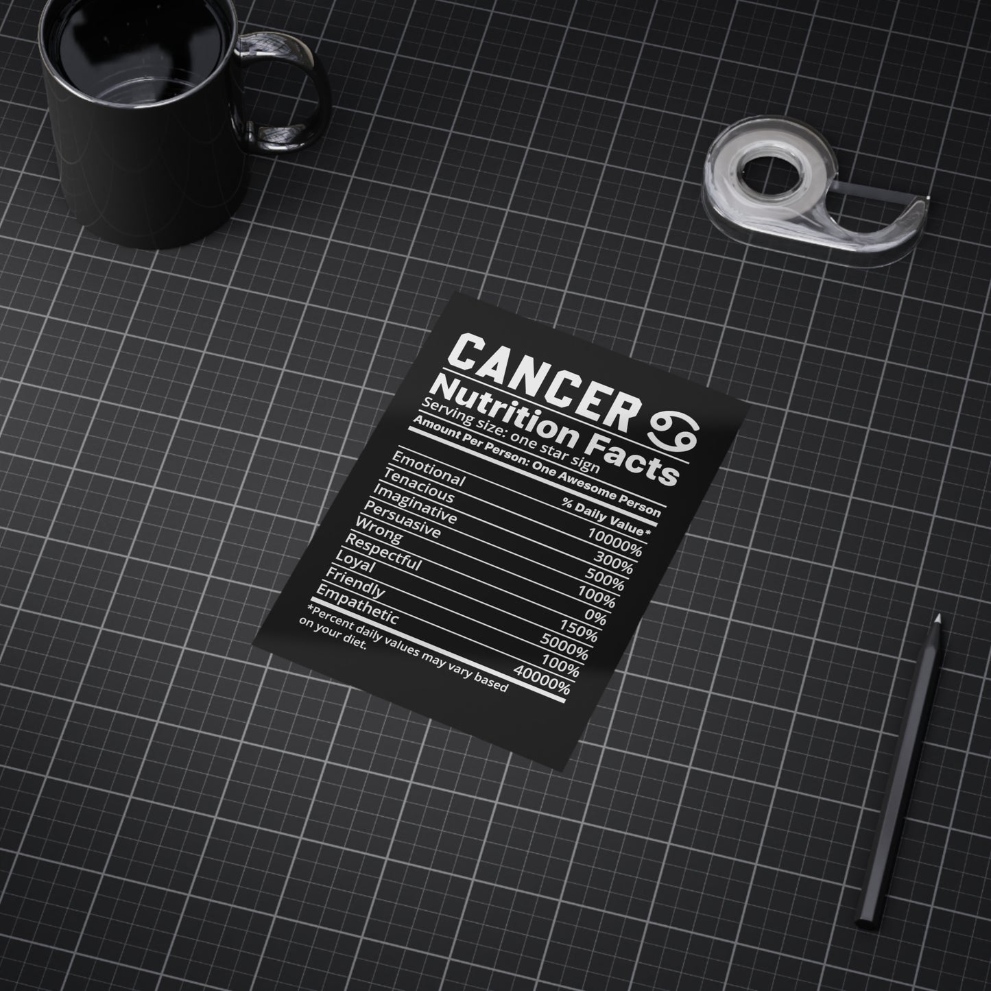 Cancer Nutrition Unframed Prints - black