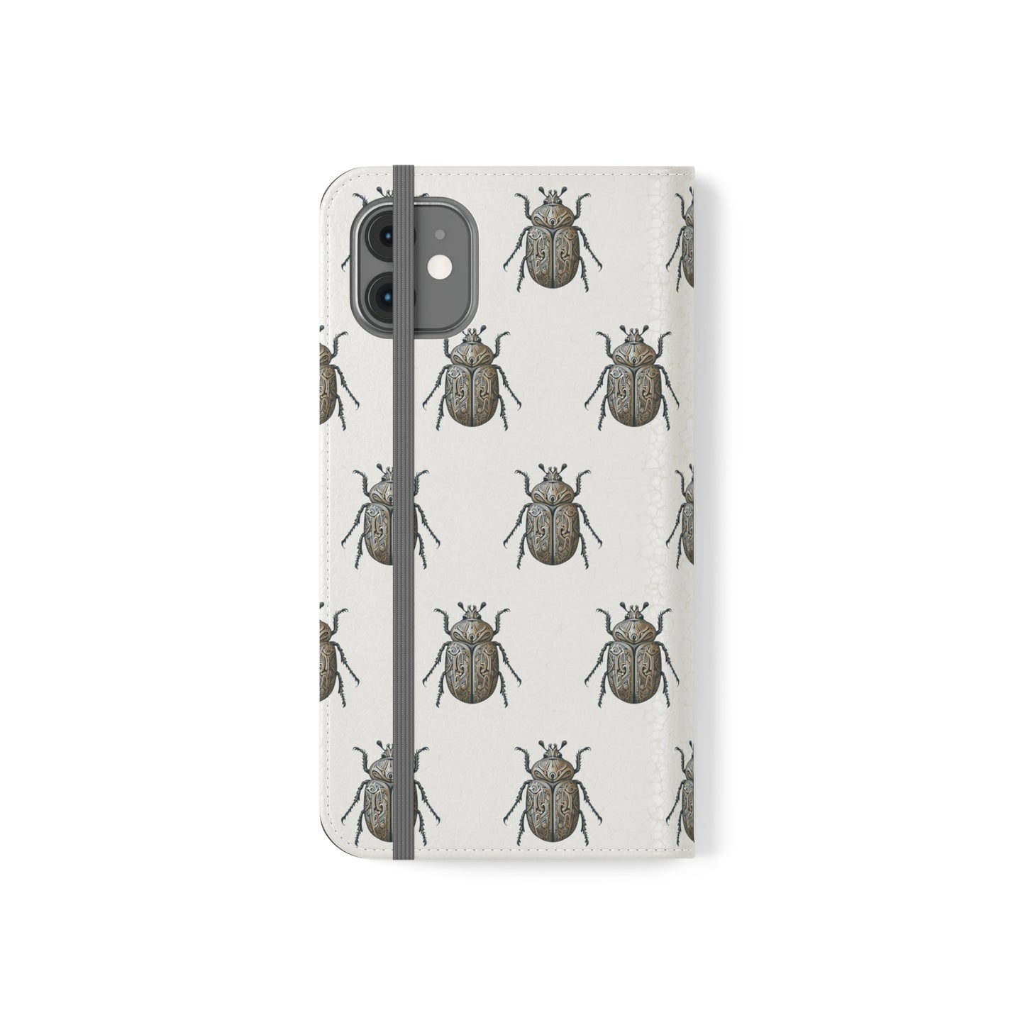 Carved Beetle Flip Cases for iPhone/Samsung - white