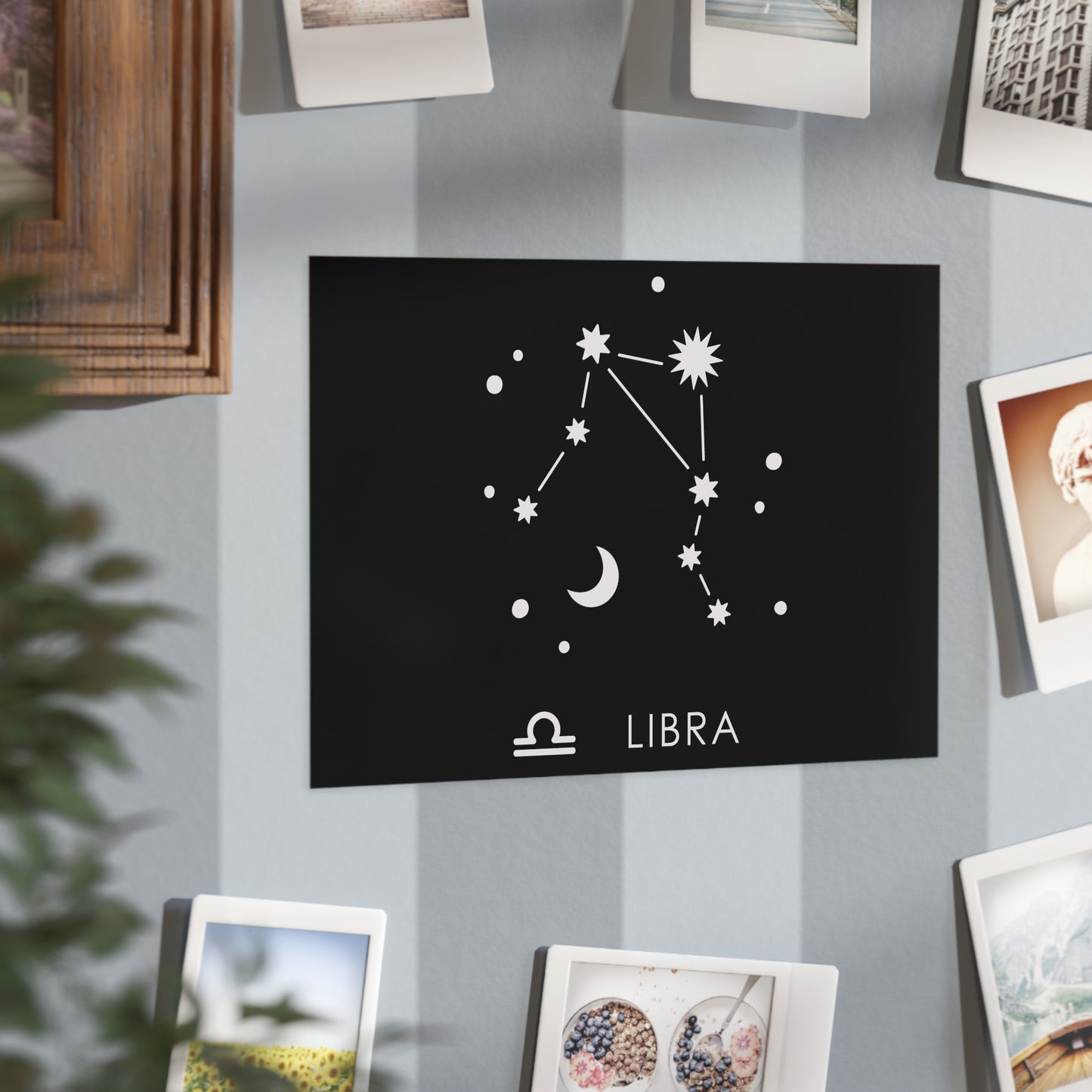 Libra Starmap Unframed Prints - black