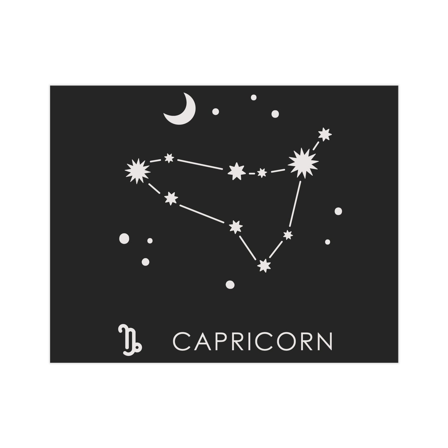 Capricorn Starmap Unframed Prints - black