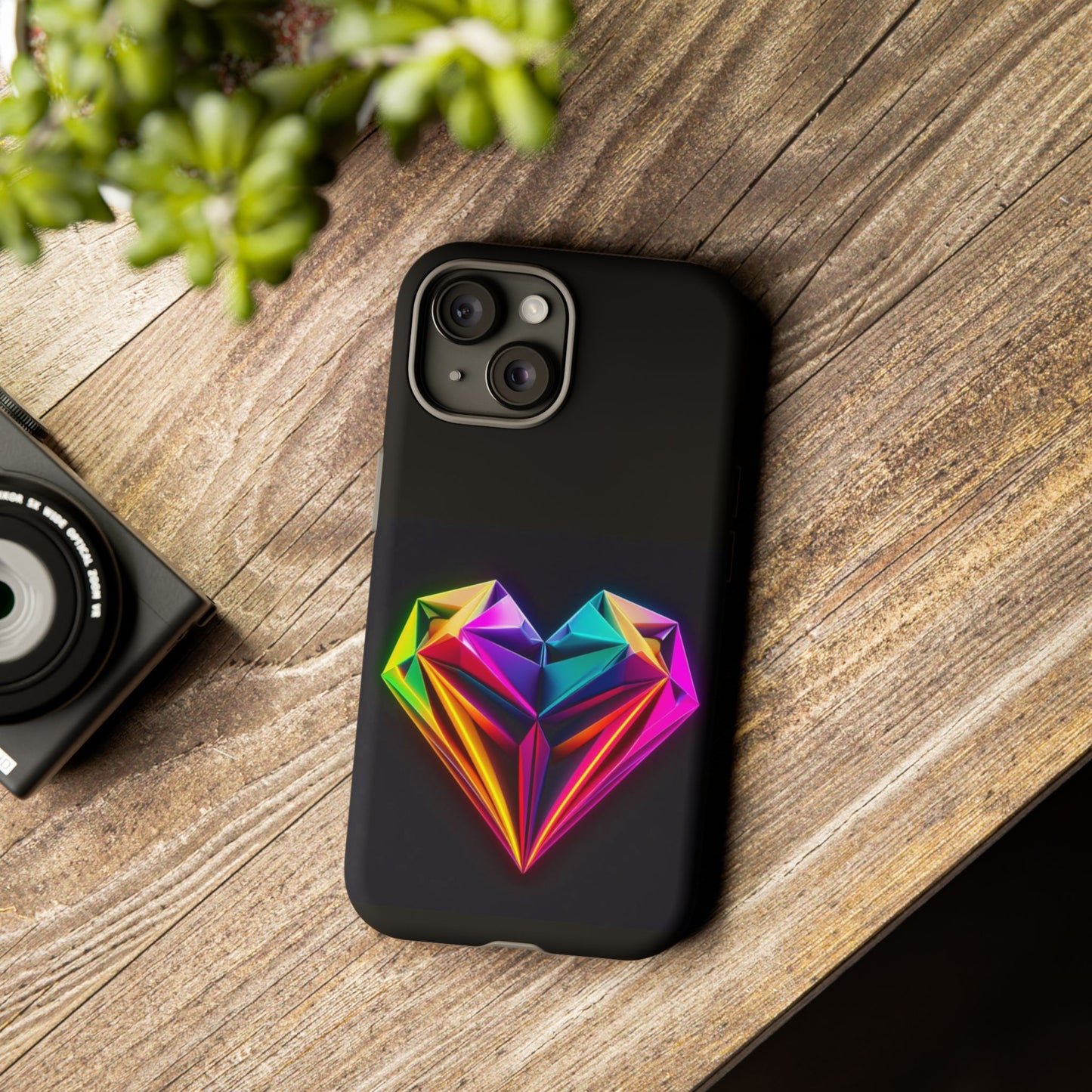 Origami Neon Heart Tough Cases iPhone/Google/Samsung