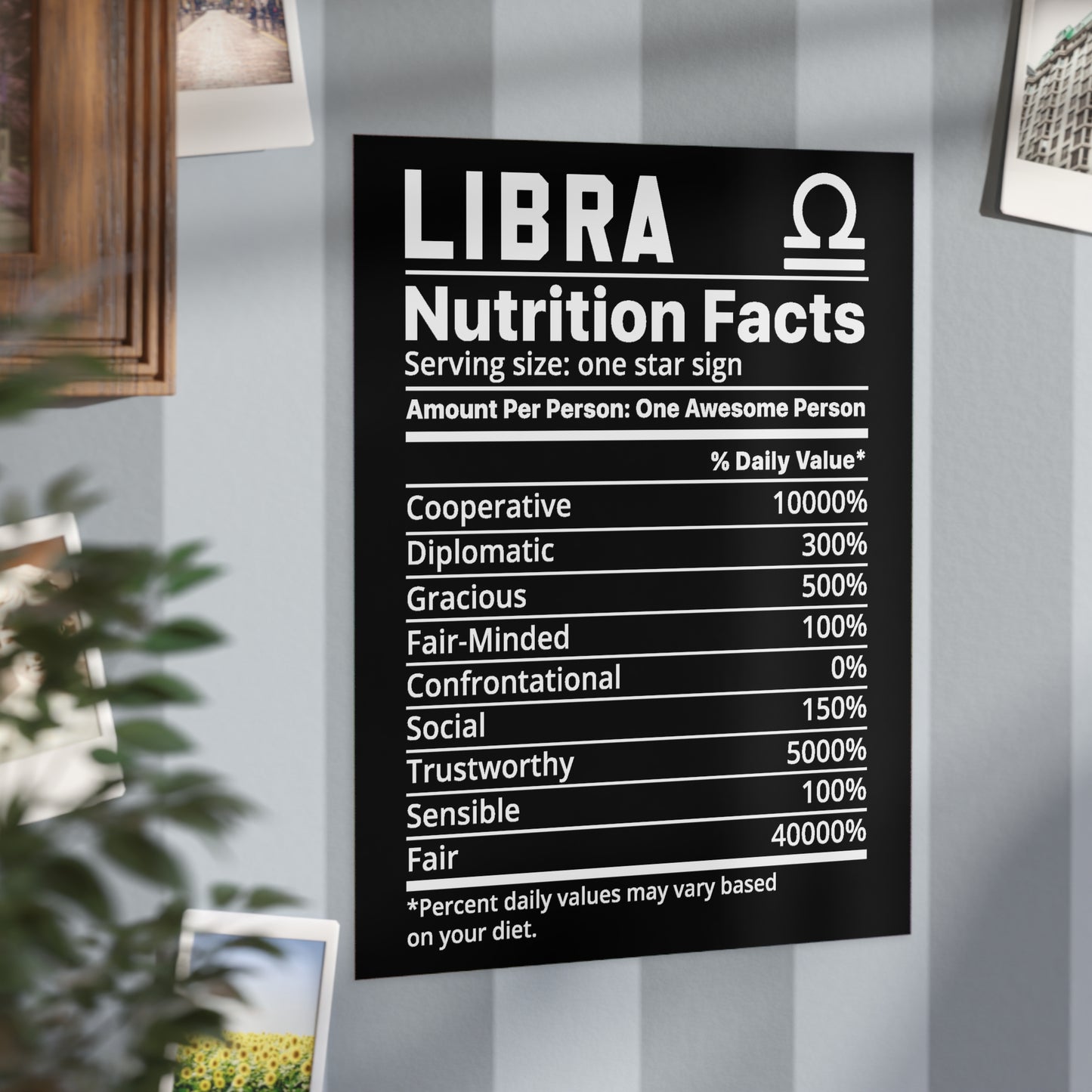 Libra Nutrition Unframed Prints - black