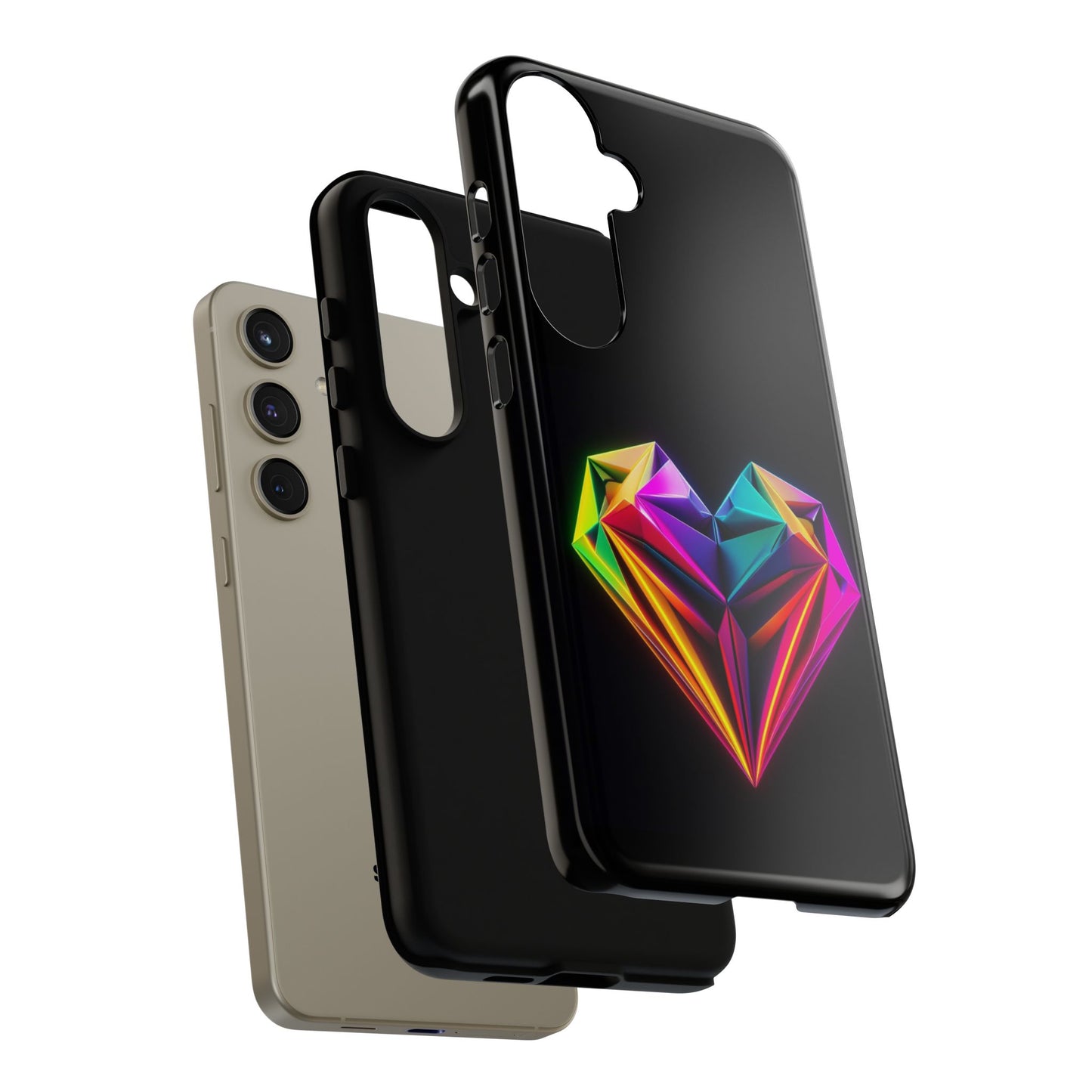 Origami Neon Heart Tough Cases iPhone/Google/Samsung