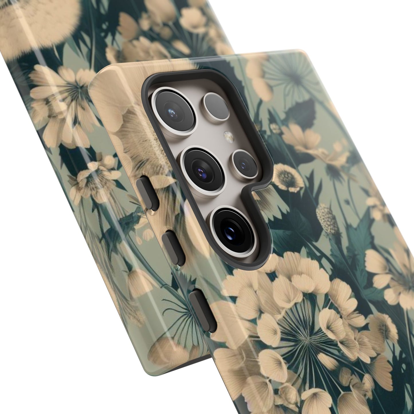 Blue & Cream Flowers Tough Cases iPhone/Google/Samsung