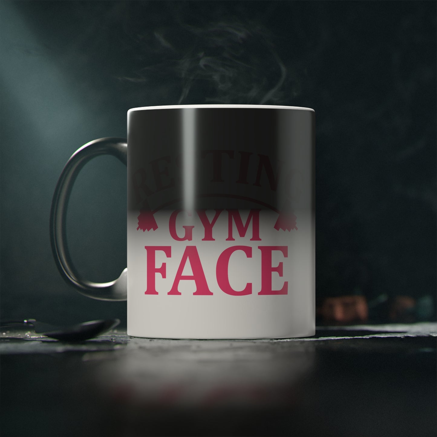 Resting Gym Face Magic Mug - Color Changing Mug for Fitness Enthusiasts