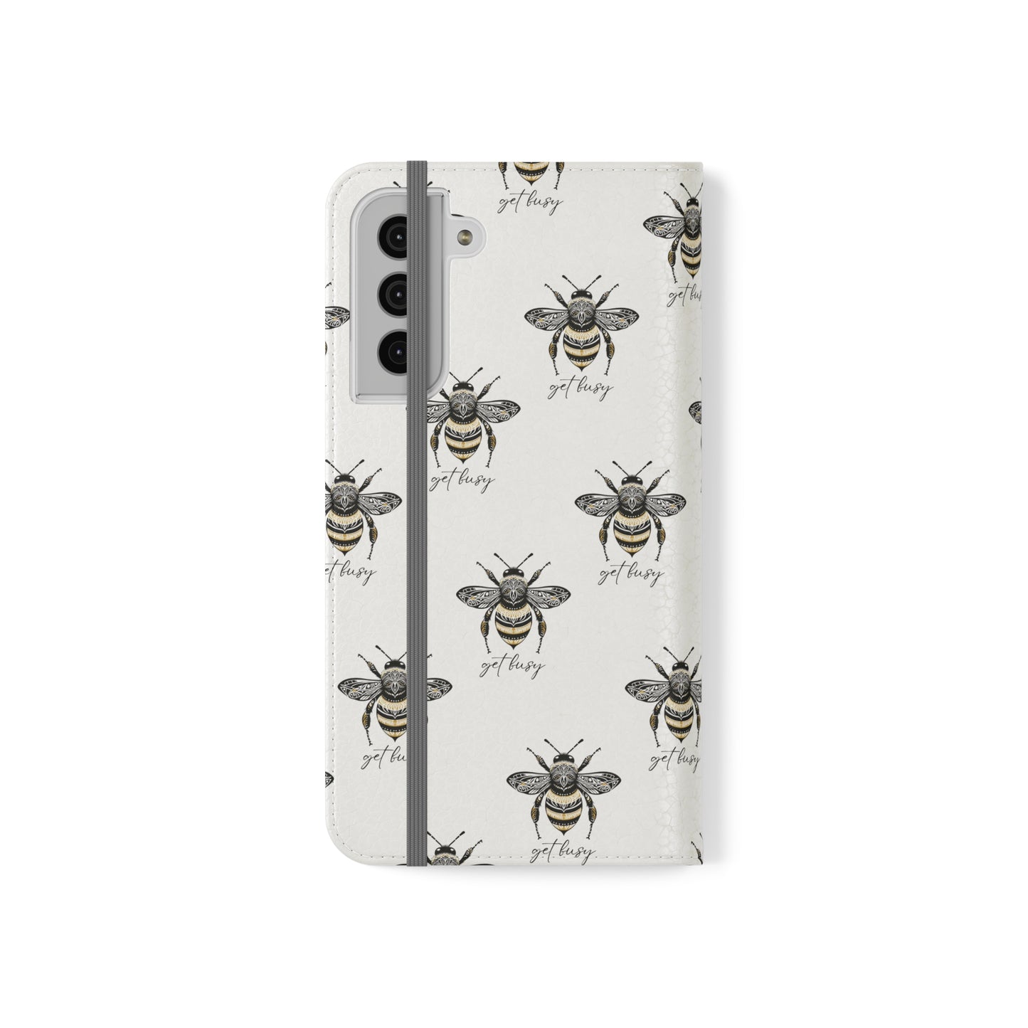 Get Busy Bee Flip Cases for iPhone/Samsung - white