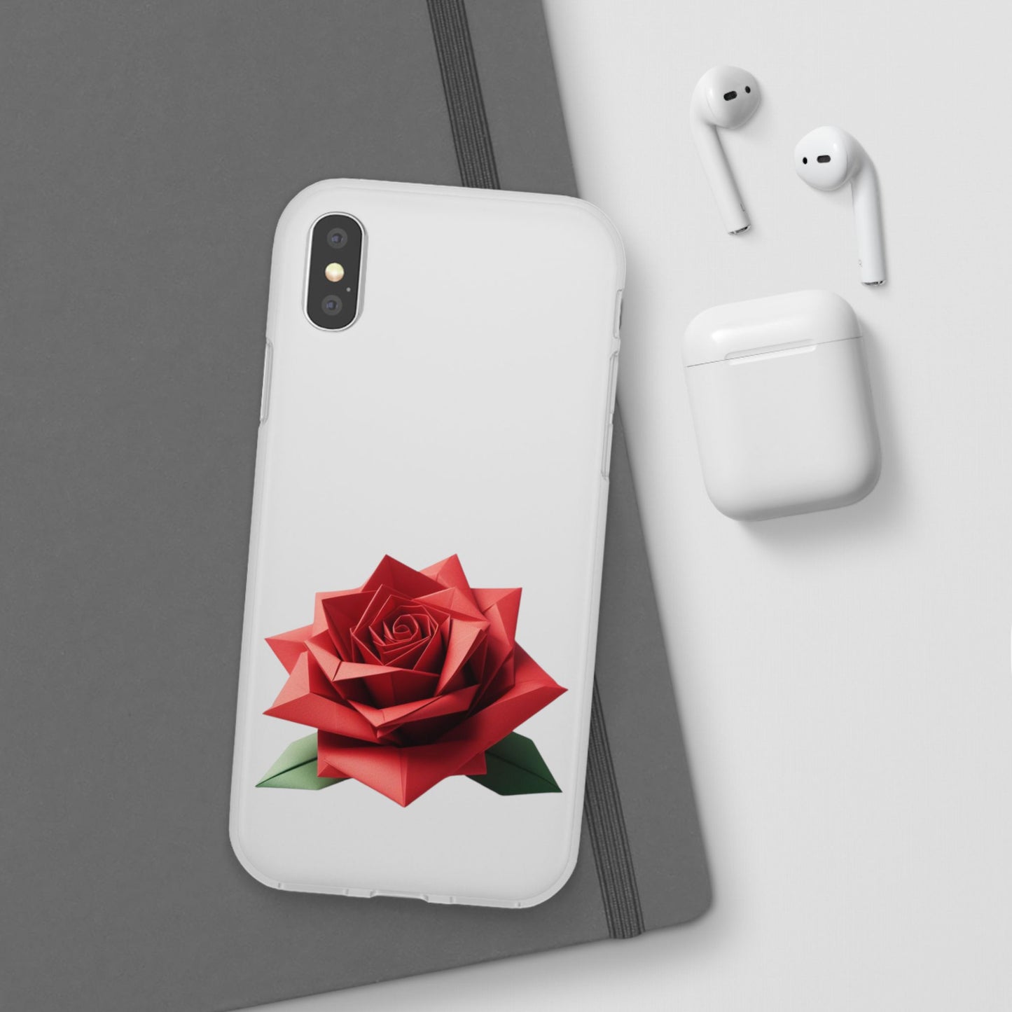 Origami Red Rose Flexi Cases