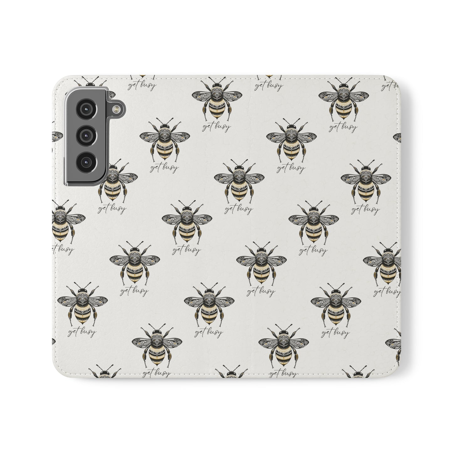 Get Busy Bee Flip Cases for iPhone/Samsung - white