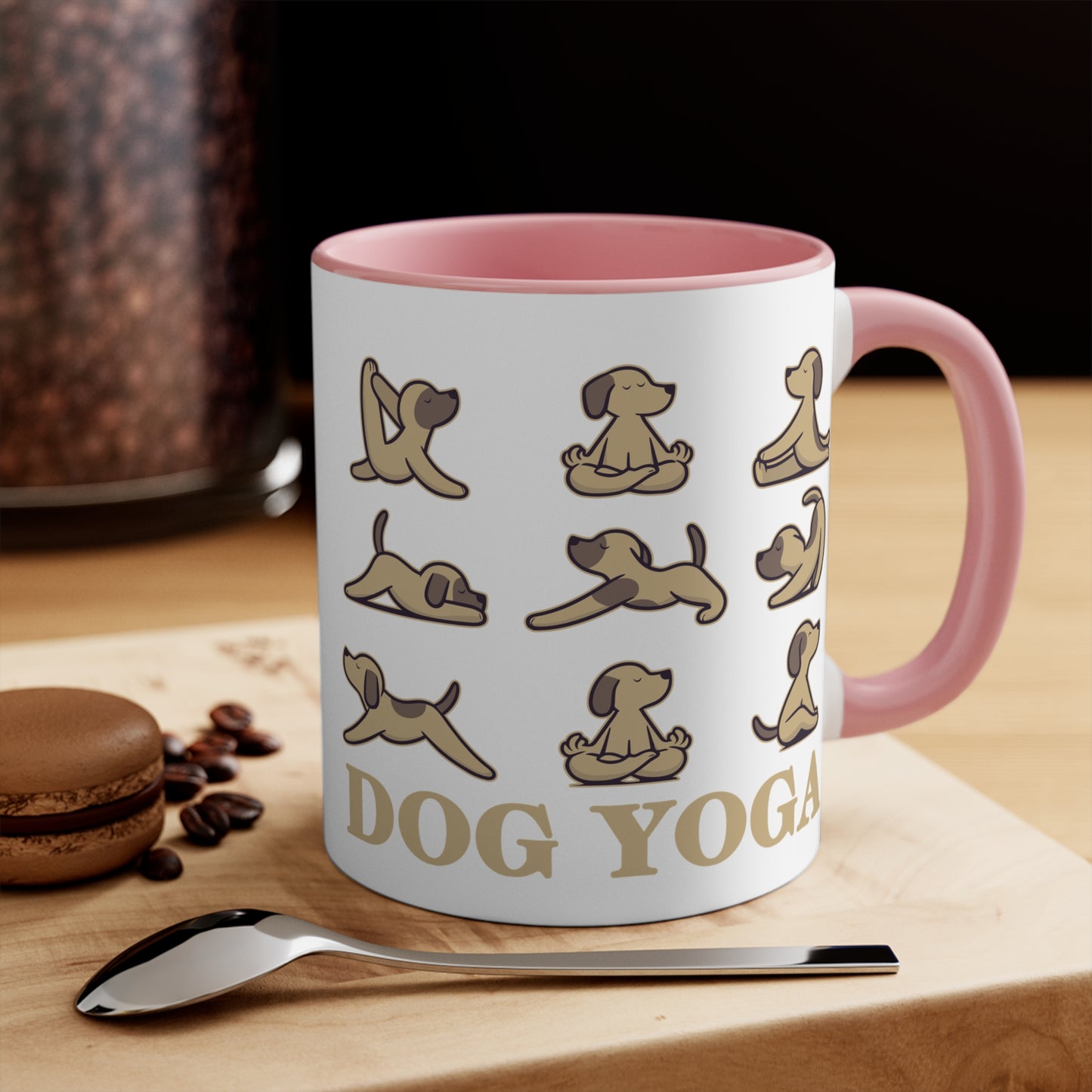 Dog Yoga Color Accent Mug 11oz - Zen Meditation Gift