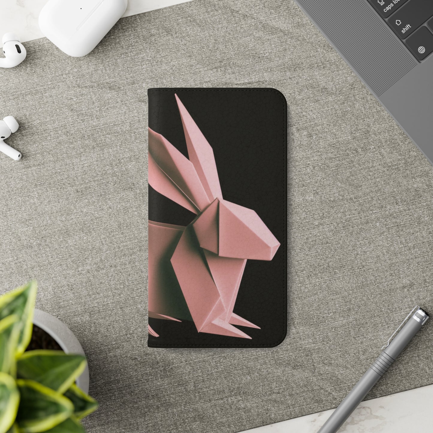 Origami Pink Rabbit Flip Cases iPhone/Samsung