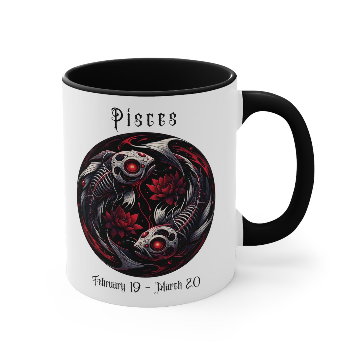 Gothic Pisces Colorful Accent Mugs, 11oz