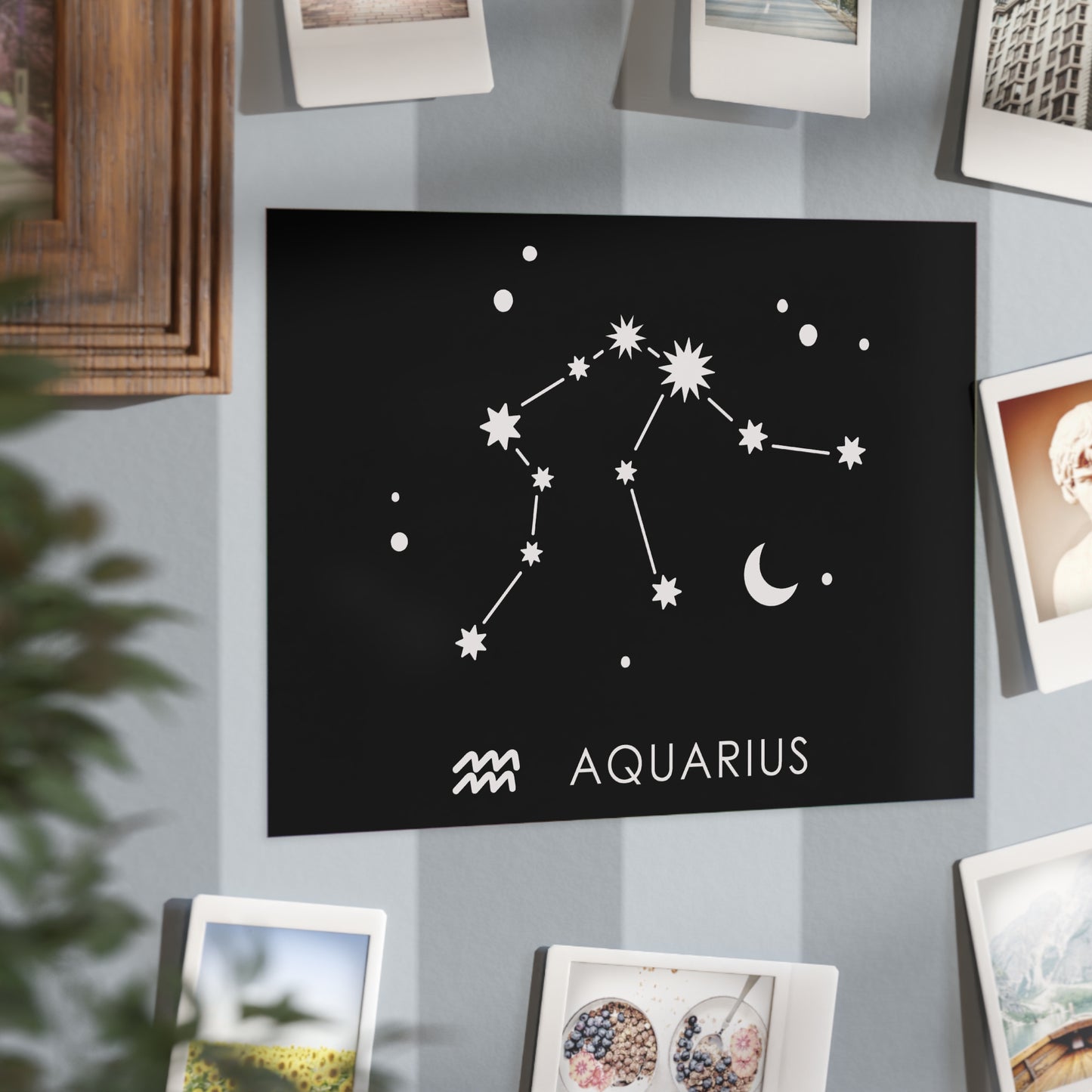 Aquarius Starmap Unframed Prints - black