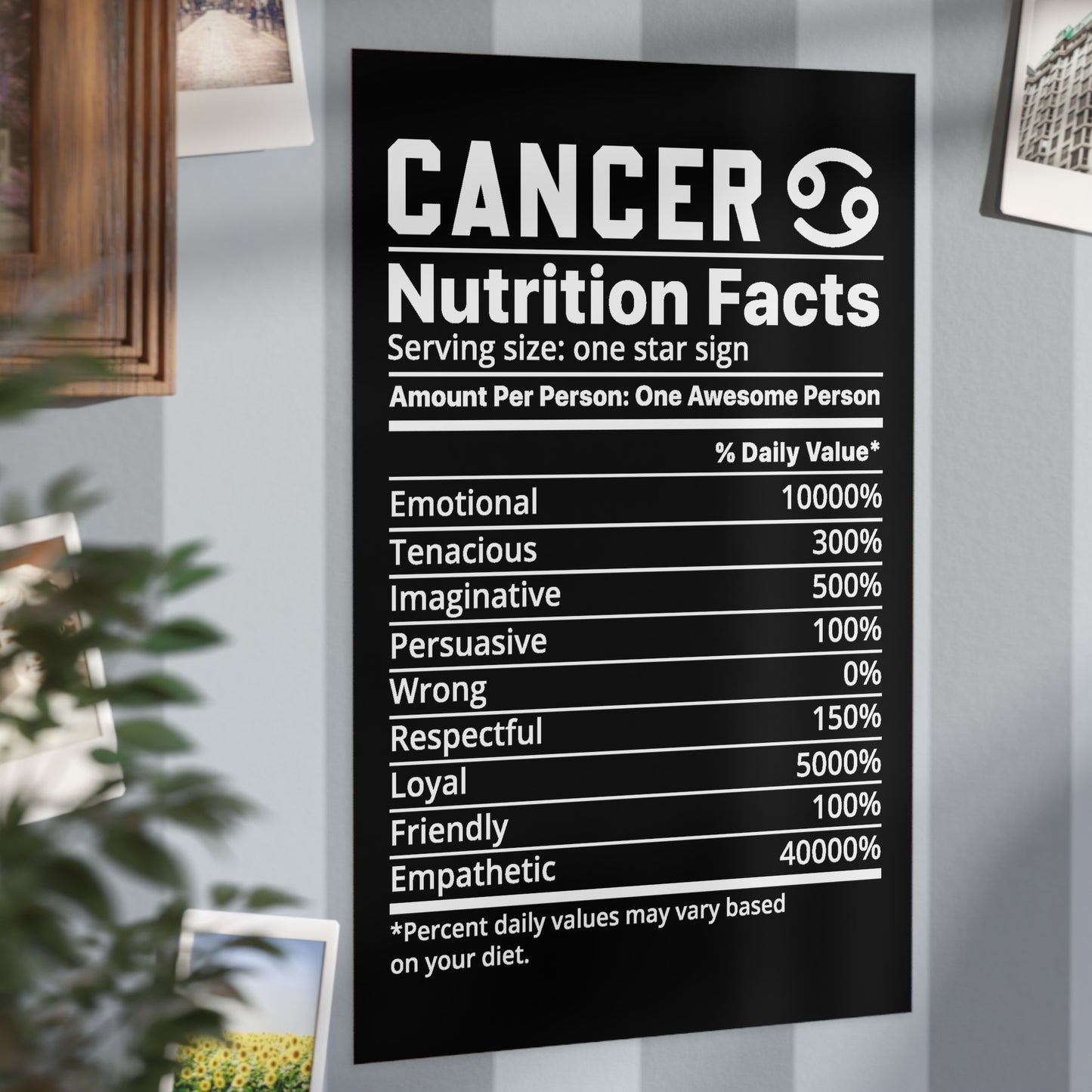 Cancer Nutrition Unframed Prints - black