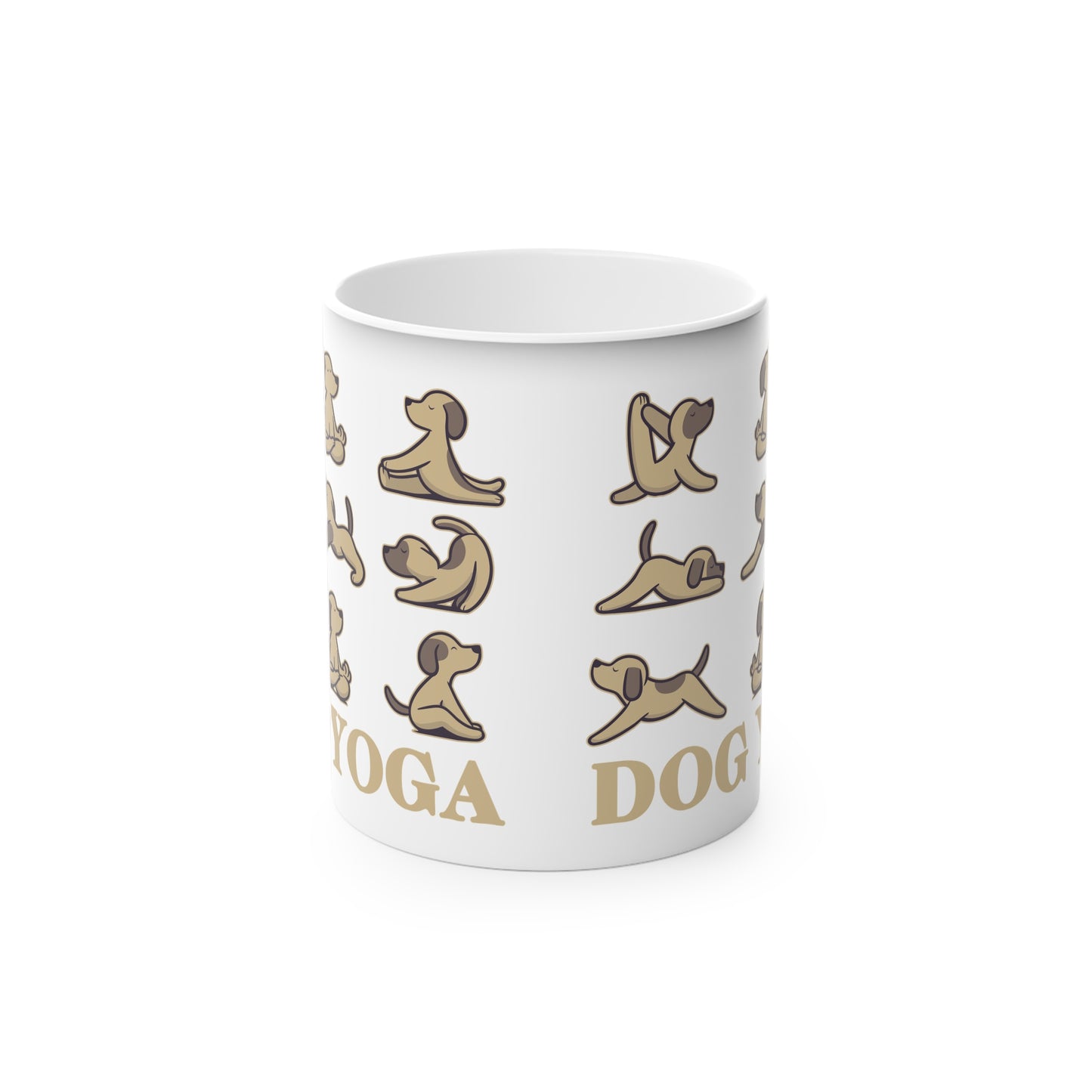 Dog Yoga Magic Mug - Color Changing Heat Sensitive Cup for Relaxation and Meditation