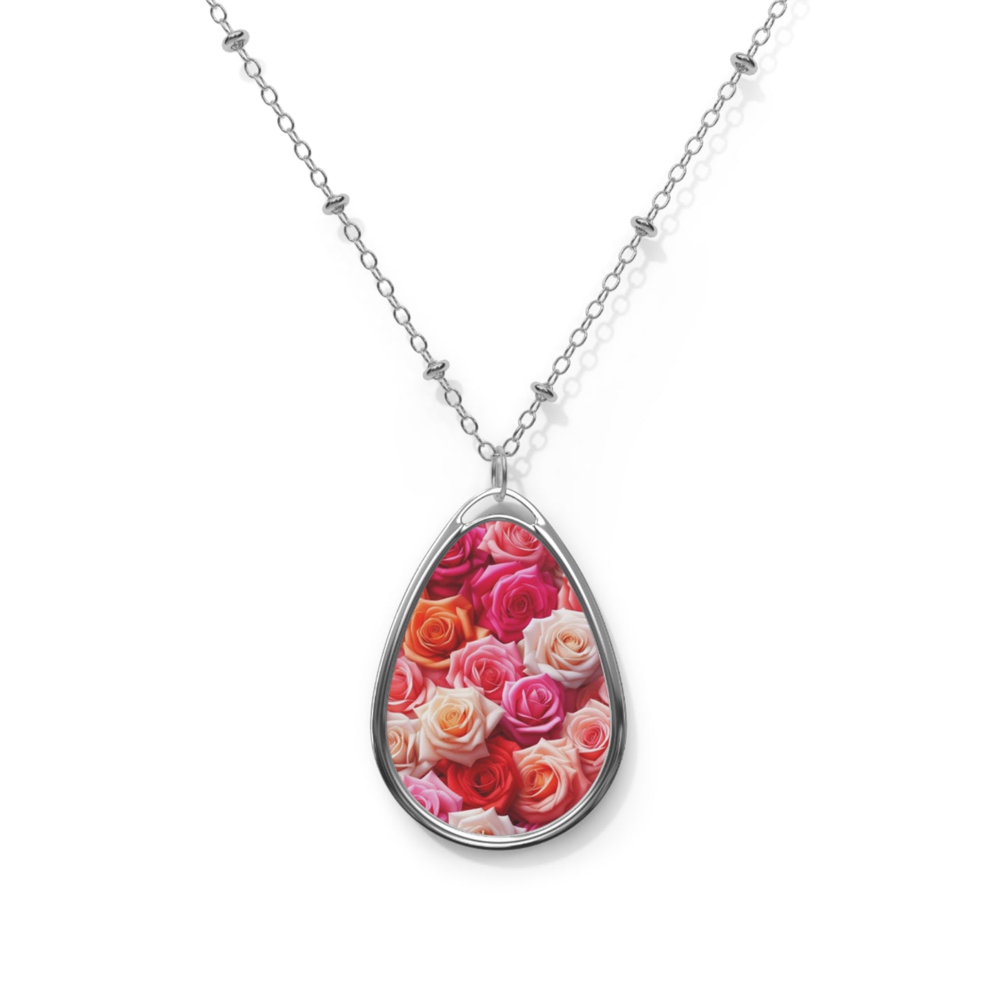 Roses #2 Oval Necklace